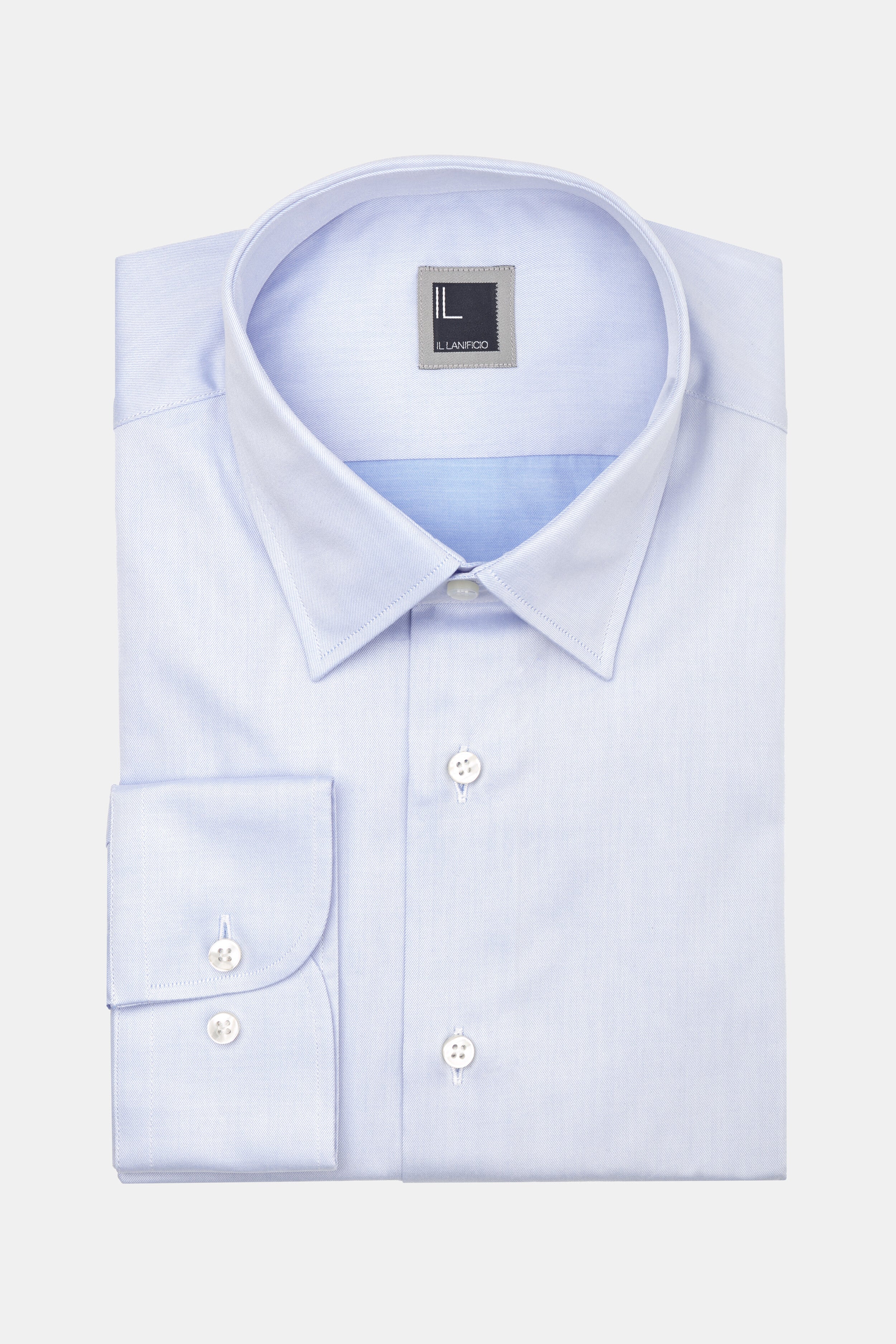 Camicia twill collo classico - AZZURRO