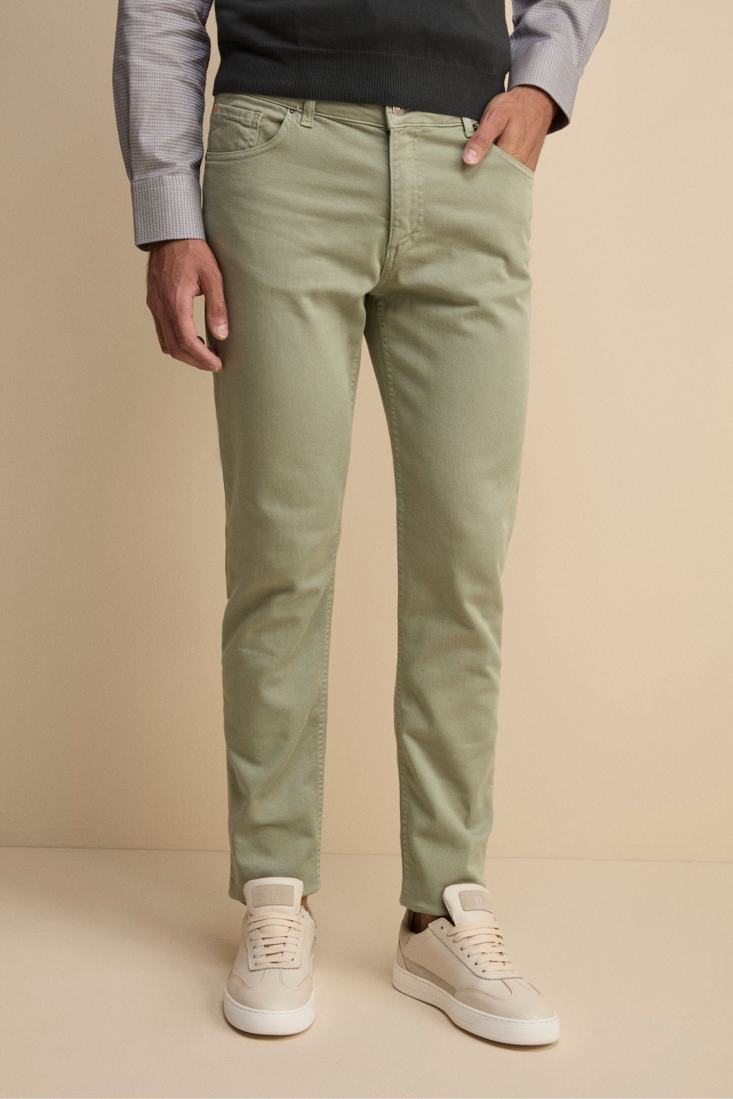 Pantalone Slim Fit Cinque Tasche in Denim - VERDINO