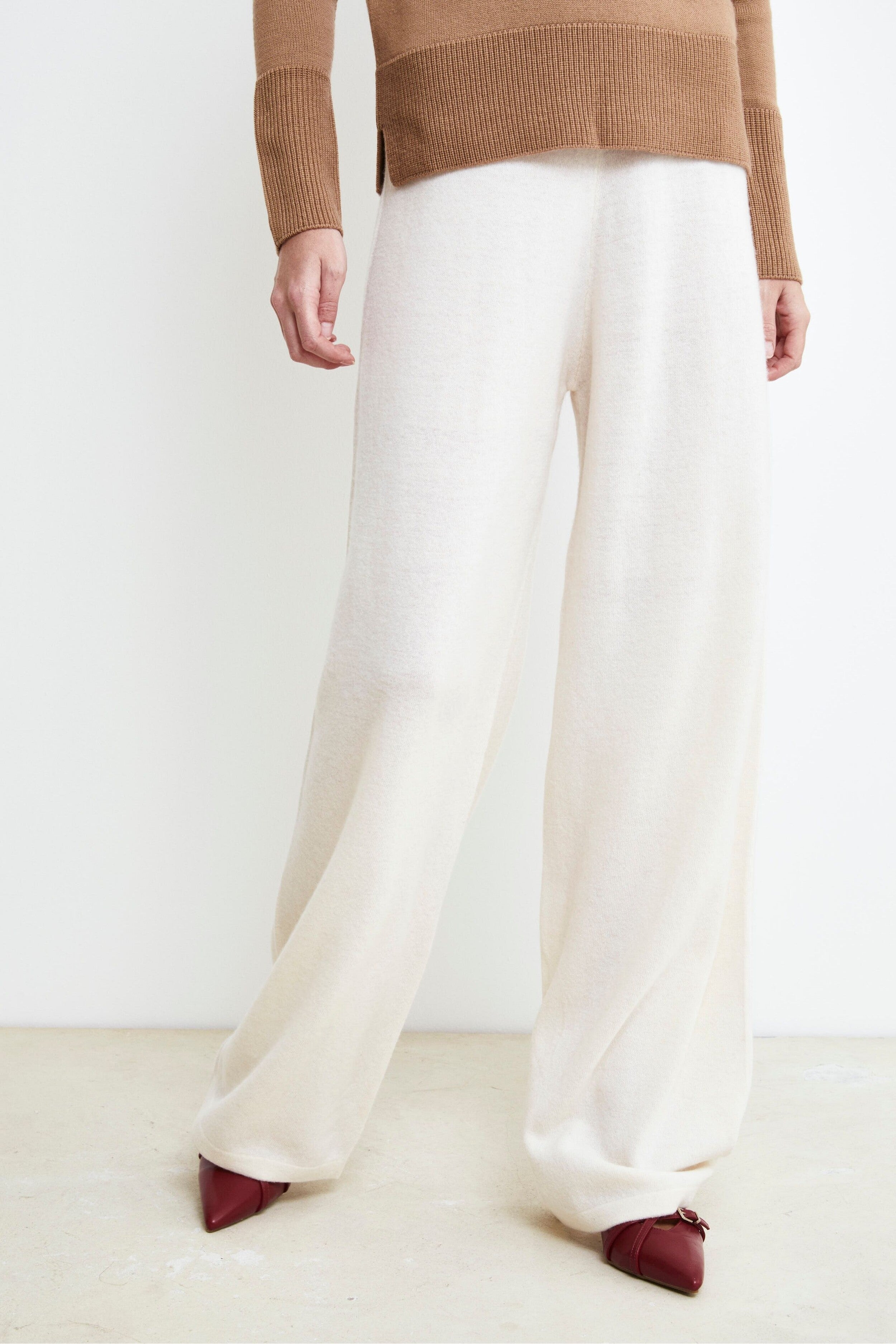 Pantalone in lana e cashmere - LATTE