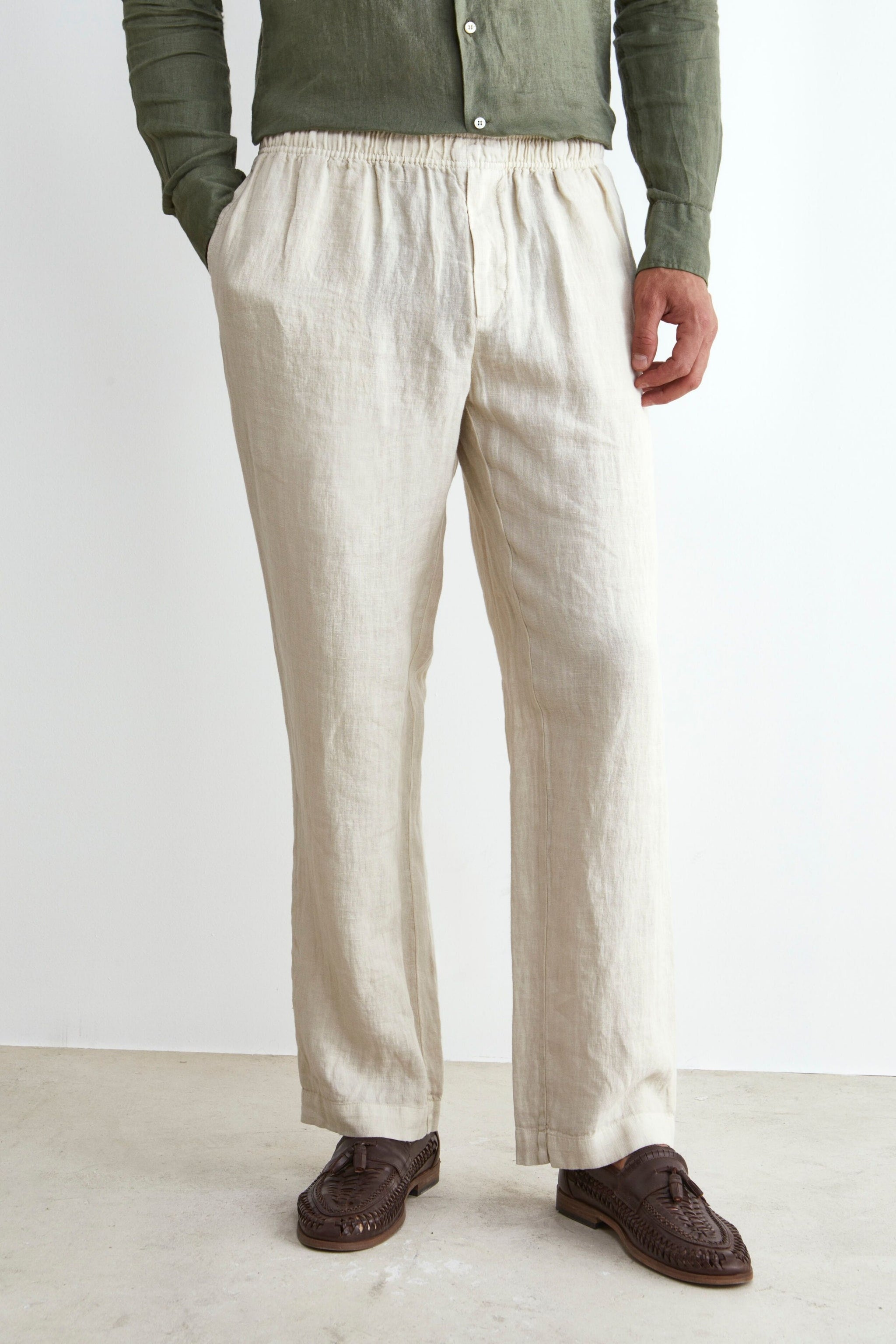LVCBL Pantaloni Uomo Casual Leggeri, Lino e Cotone, Taglio Regolare, Navy, M LVCBL Pantaloni Uomo Casual Leggeri, Lino e Cotone, Taglio Regolare, Navy, M