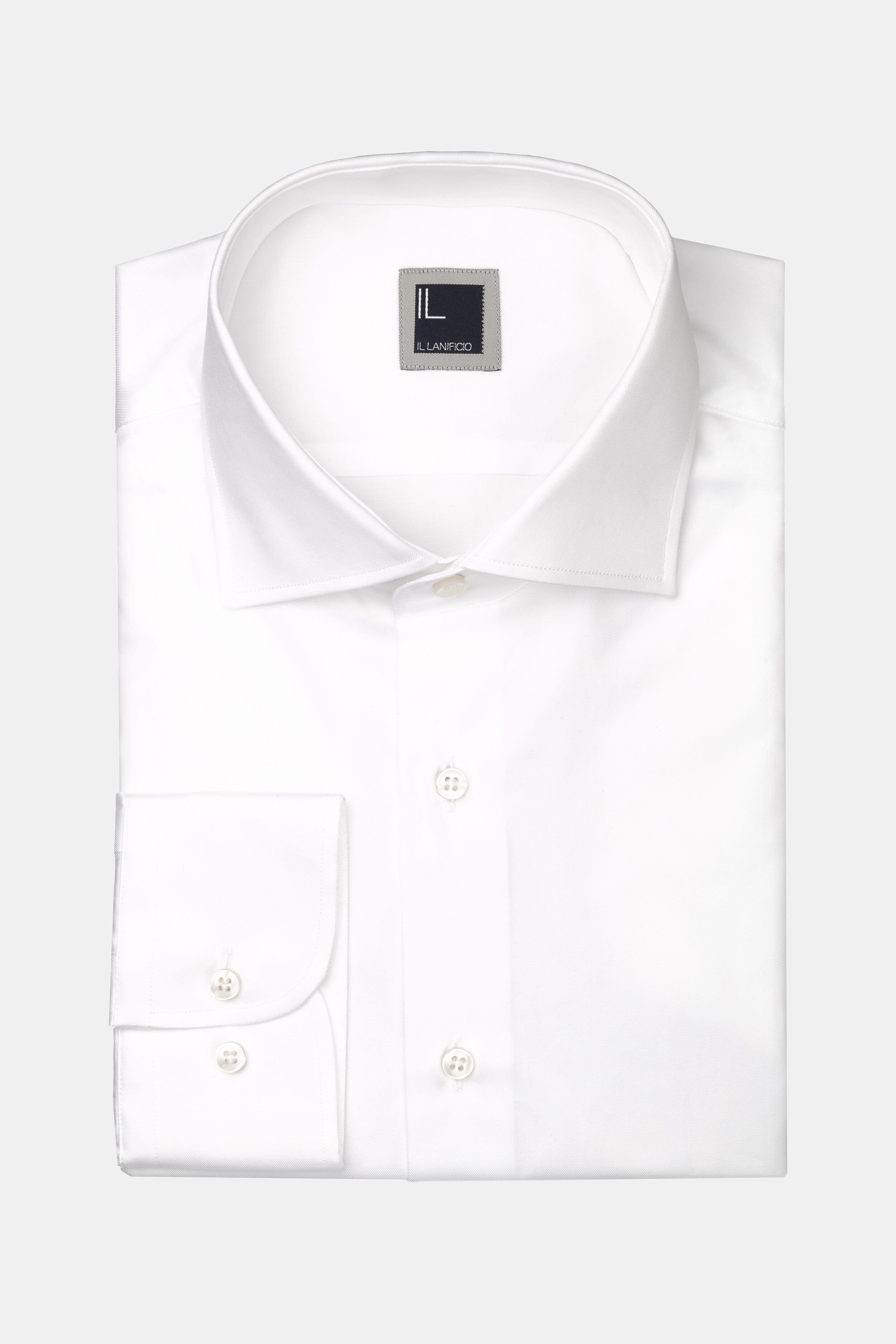 Camicia twill collo francese - BIANCO