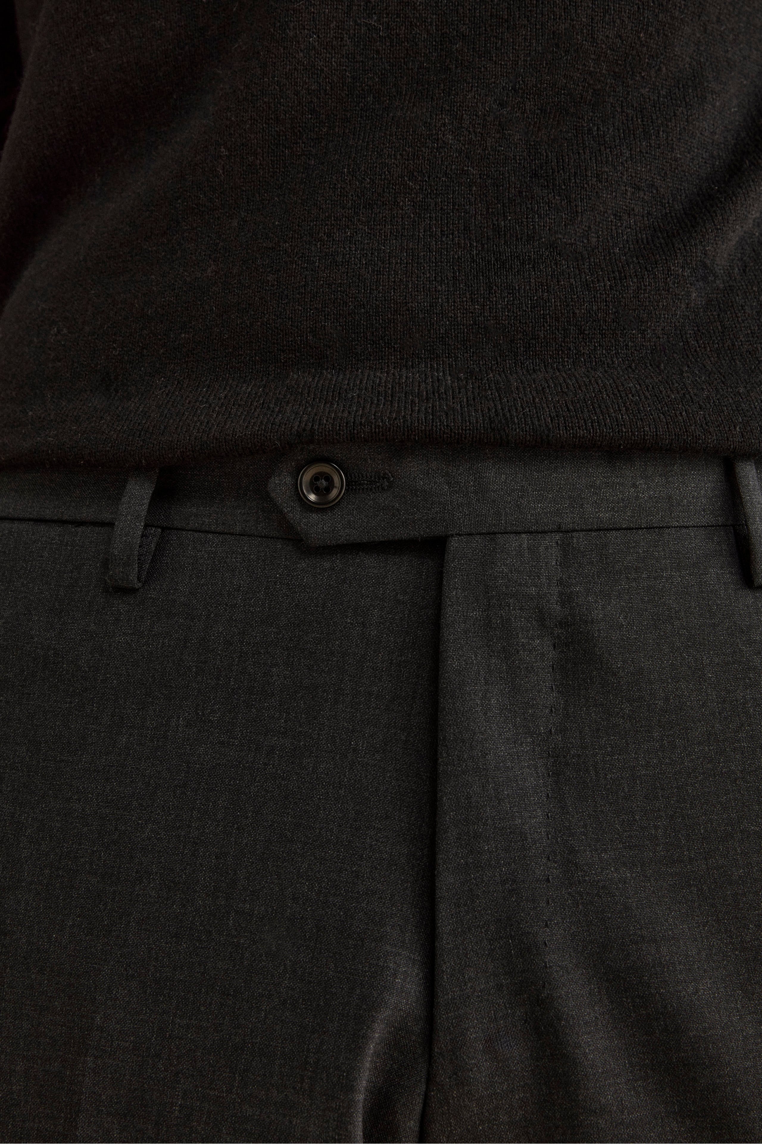 Abito Slim Fit Monopetto Revers a Lancia in Lana Vergine - ANTRACITE