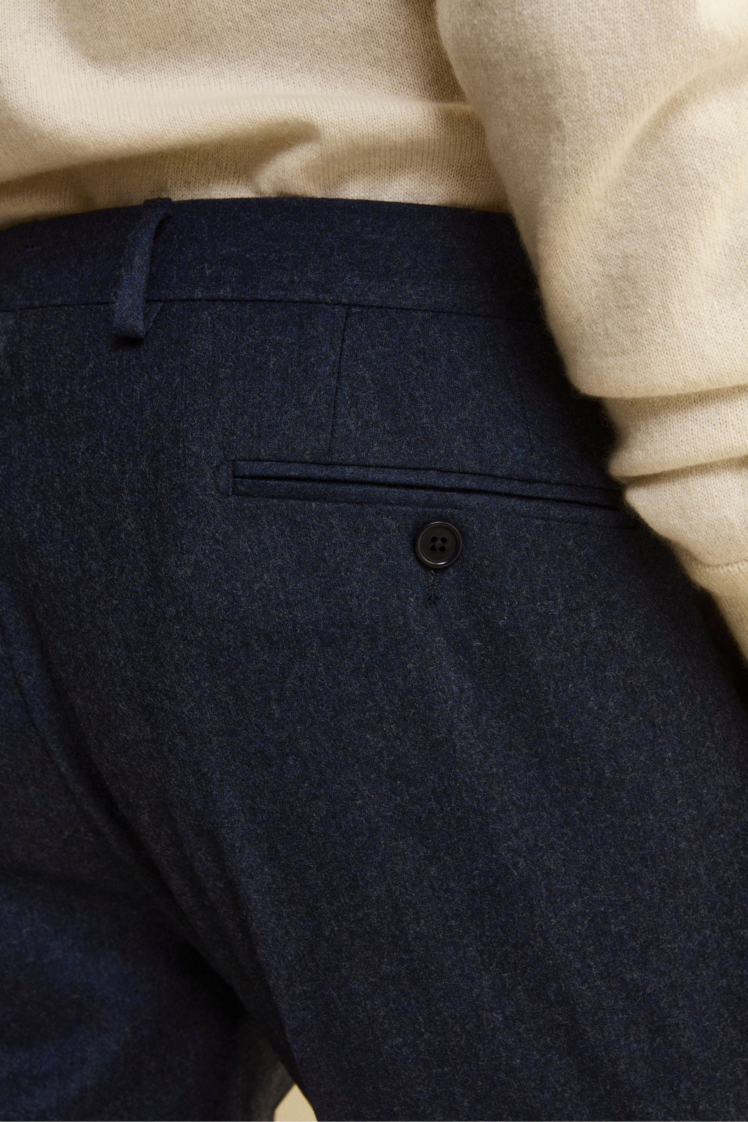 Abito Slim Fit in Misto Cashmere - BLU