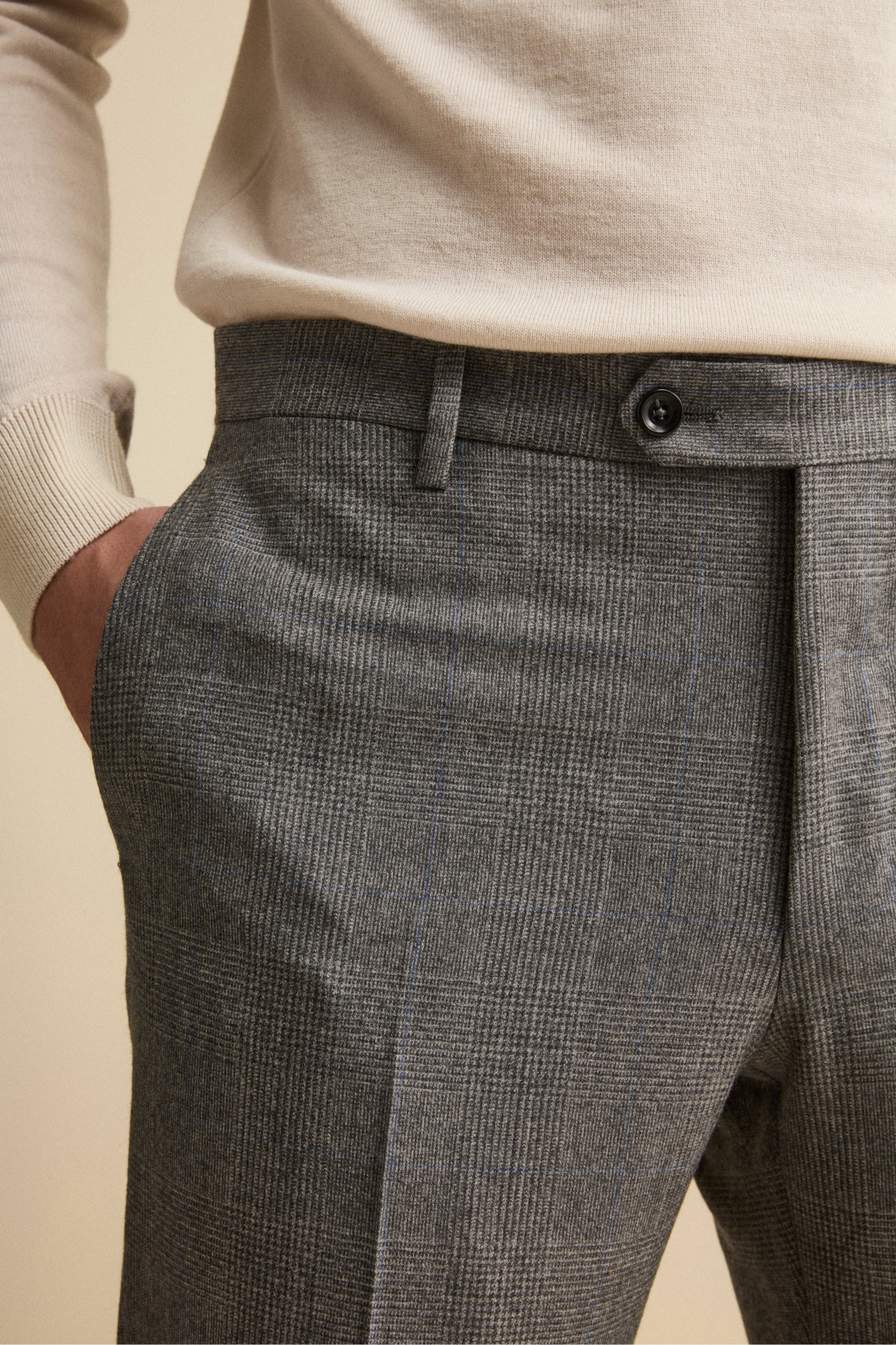 Abito Check Monopetto Regular Fit in lana Vergine - GALLES GRIGIO