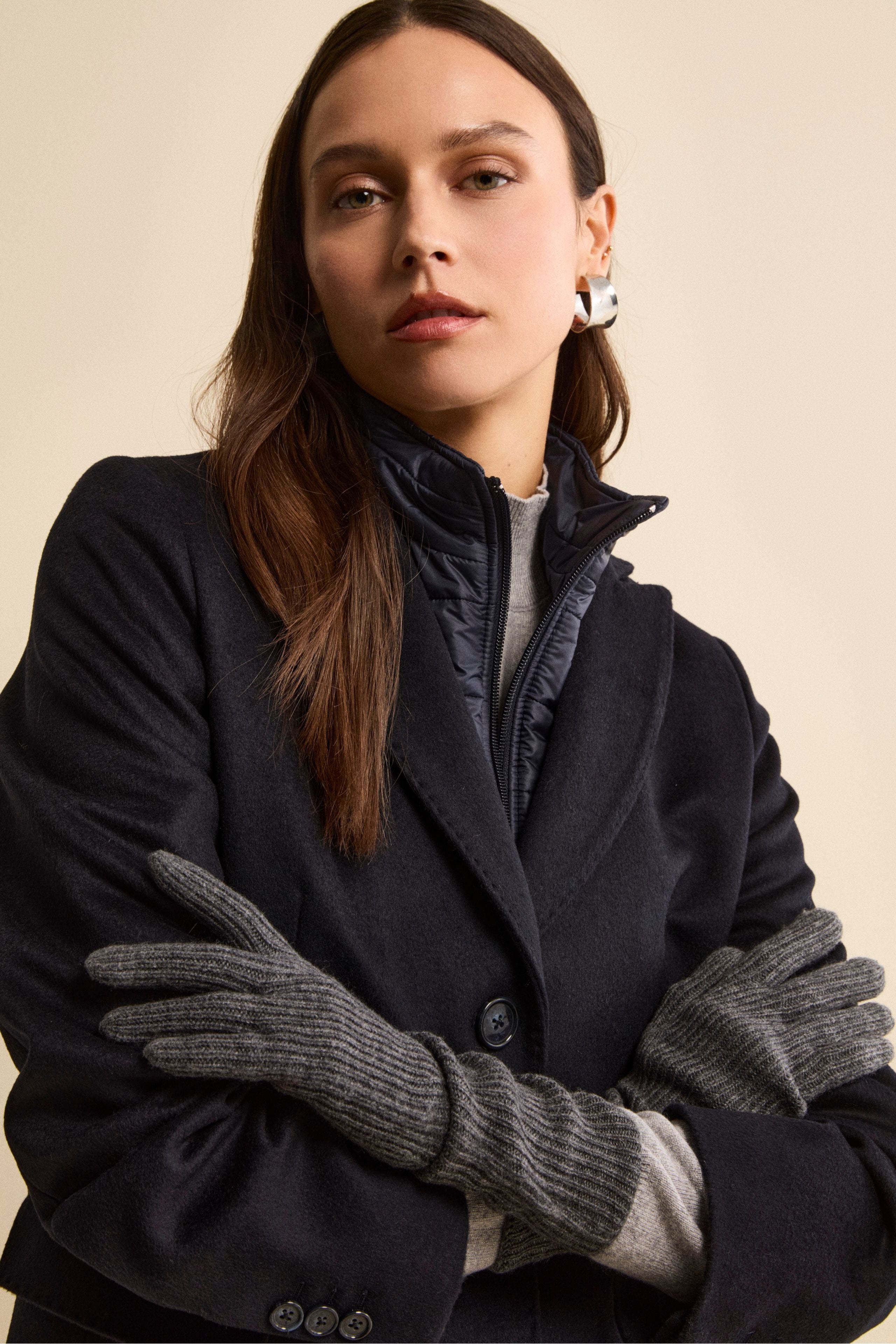 Guanto a Coste in Lana e Cashmere - GRIGIO MEDIO