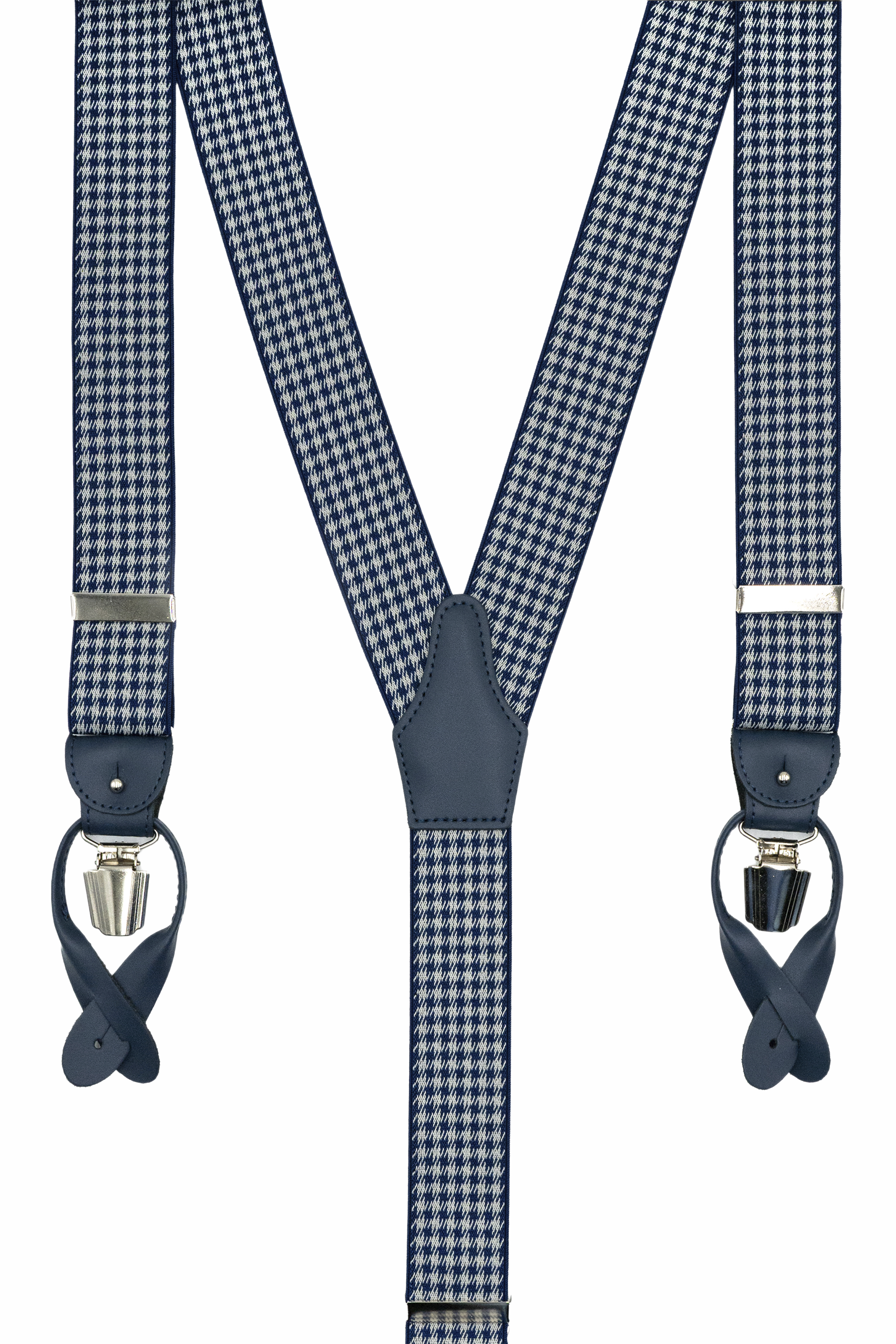 Bretelle Fantasia con Clip e Asole in Pelle - FANT. GRIGIO