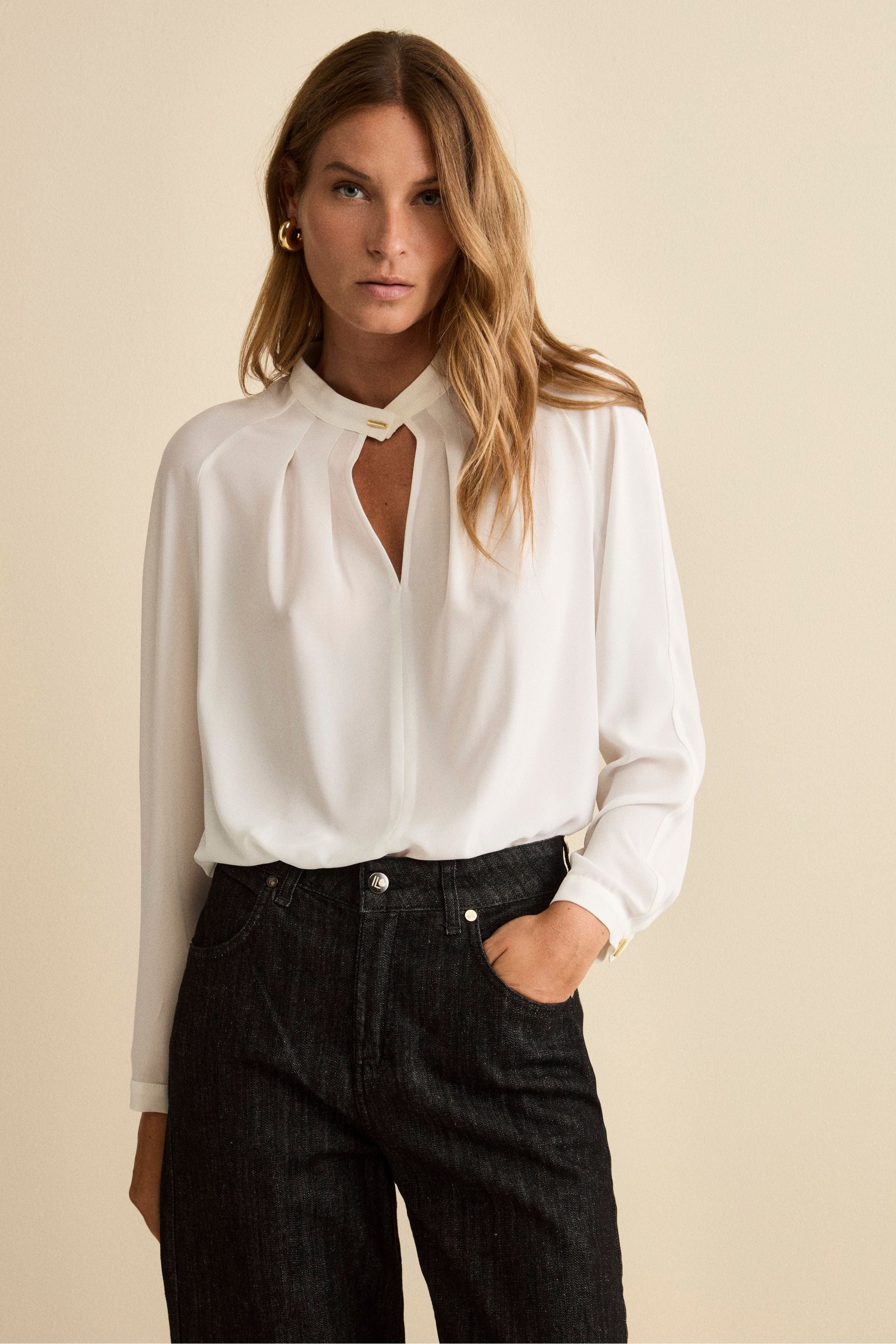 Blusa Raglan Over Doppio Filo - PANNA