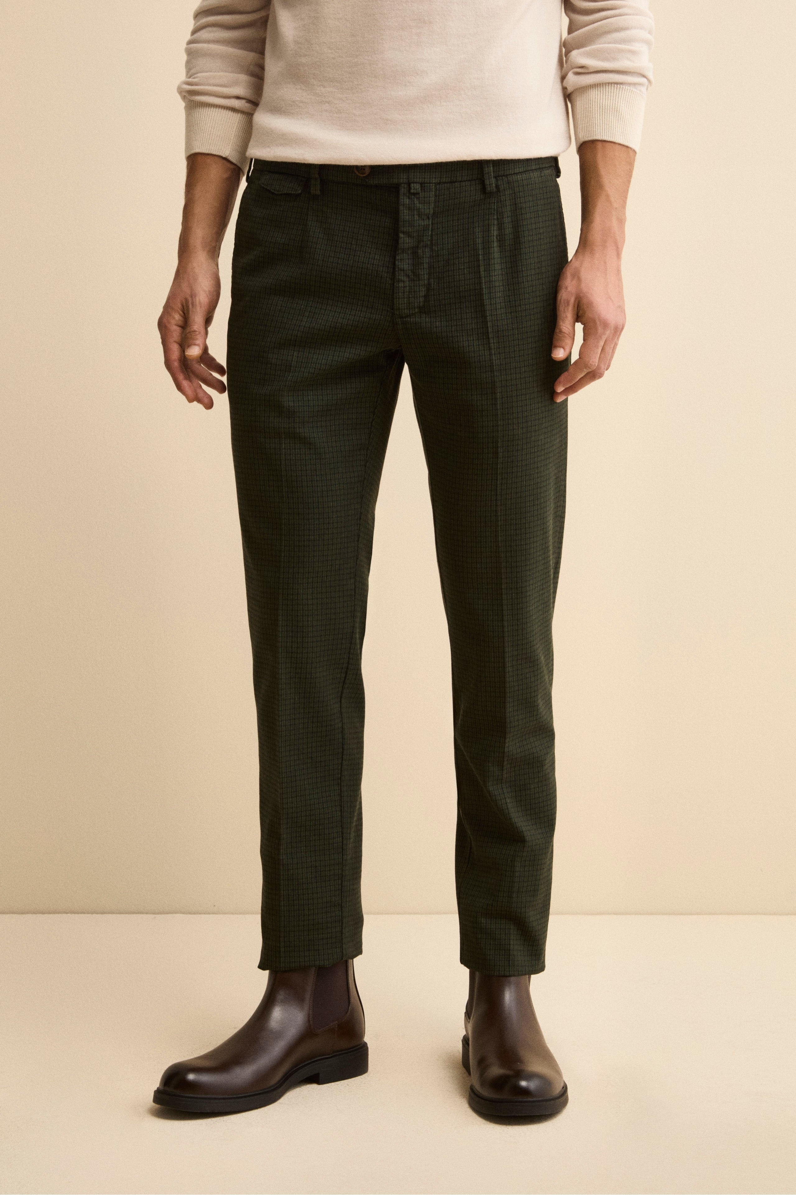 Pantalone Slim Fit in Fantasia - P/P VERDE