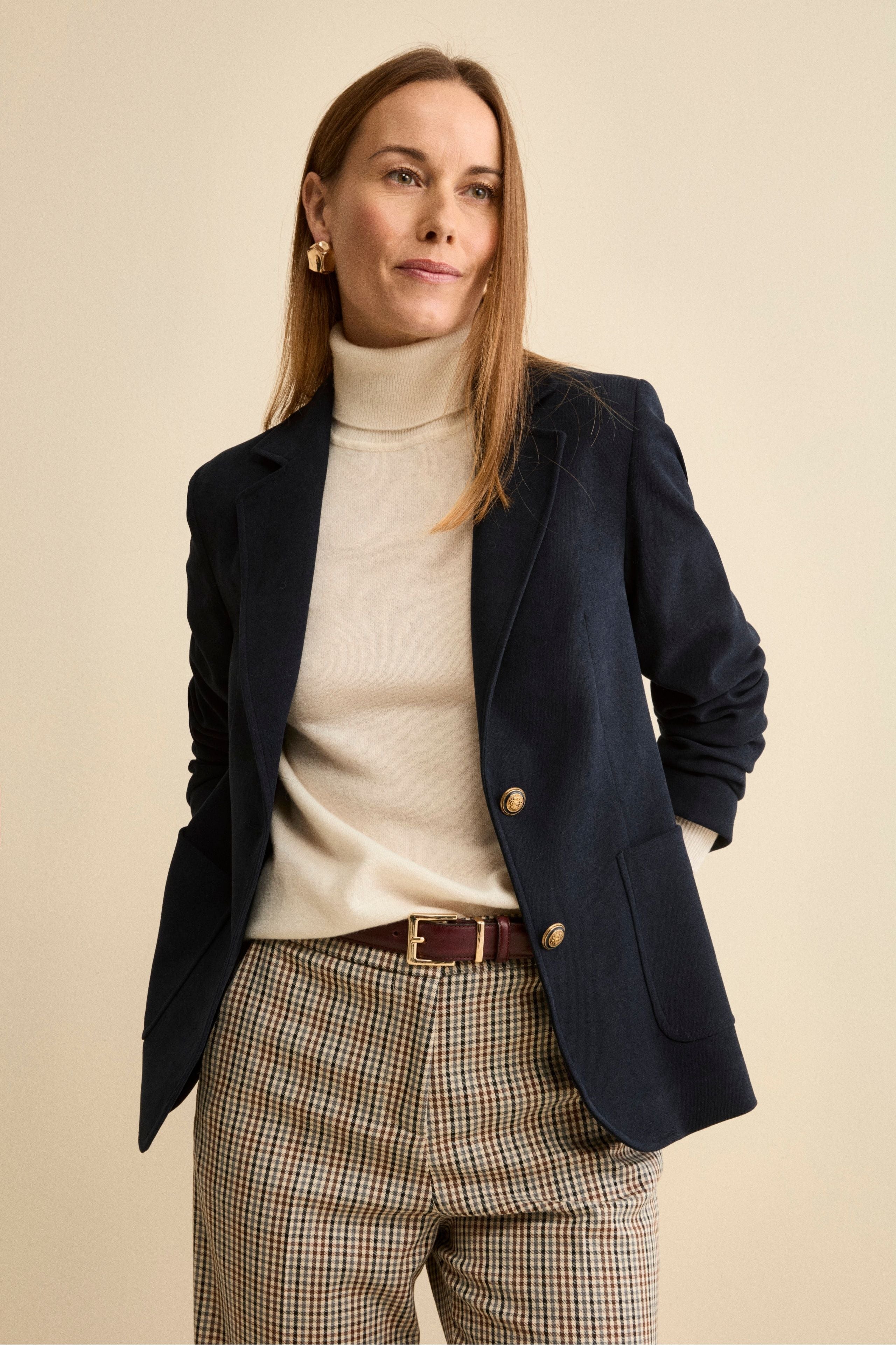 Giacca Foderata Monopetto in Velluto - BLU