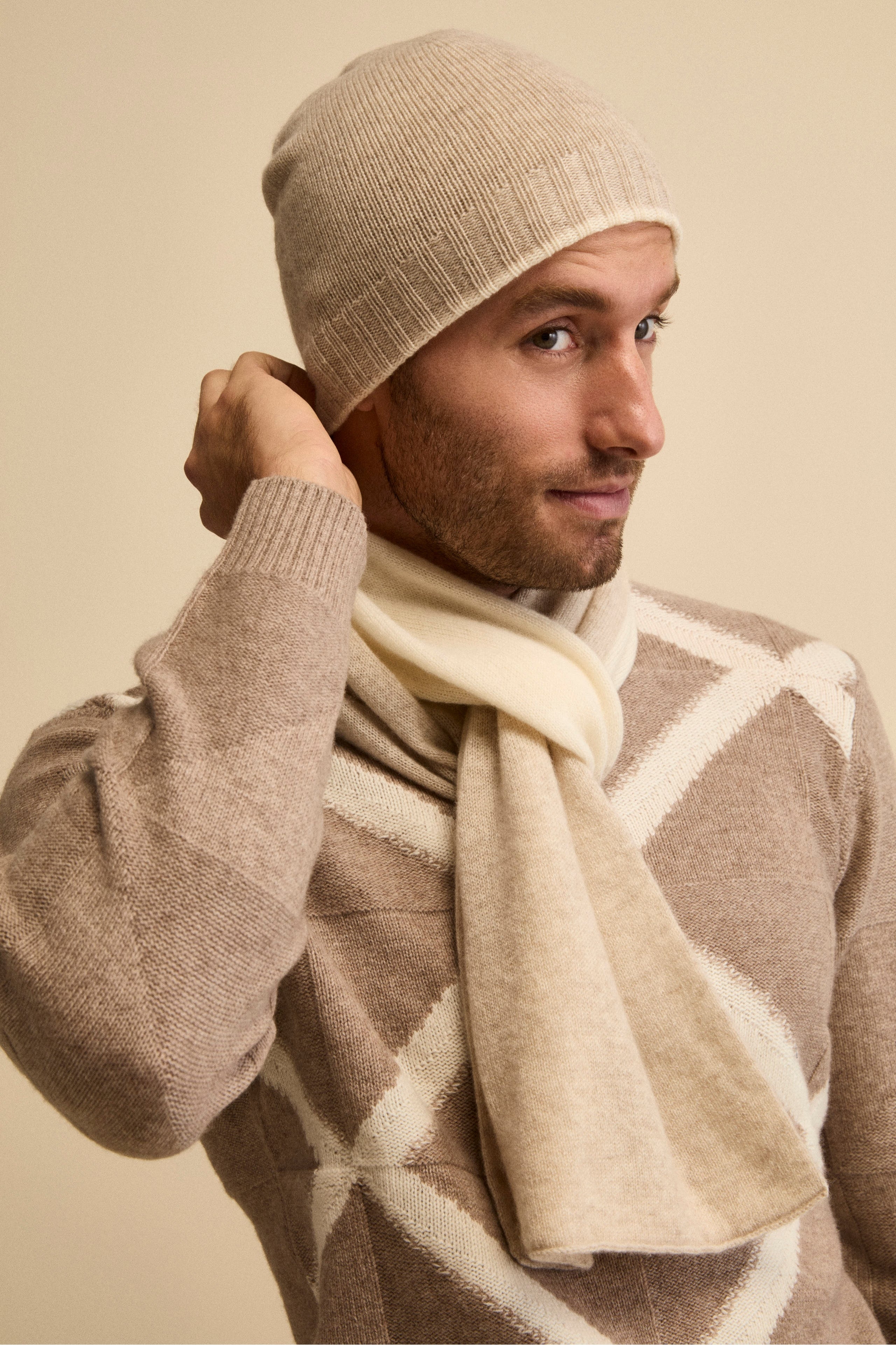 Cappello in cashmere - PANNA/BEIGE