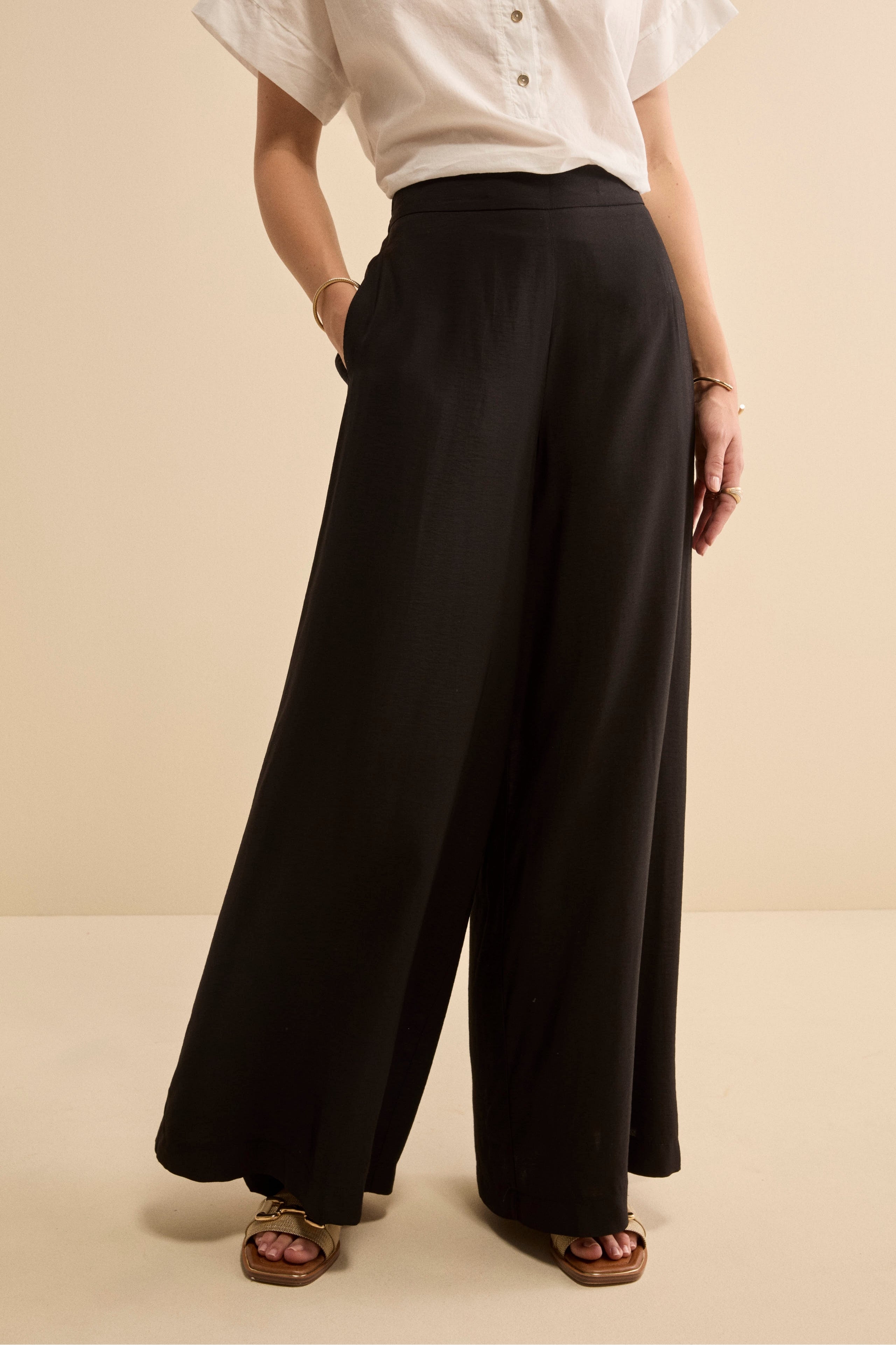 Pantalone Morbido con Elastico - NERO