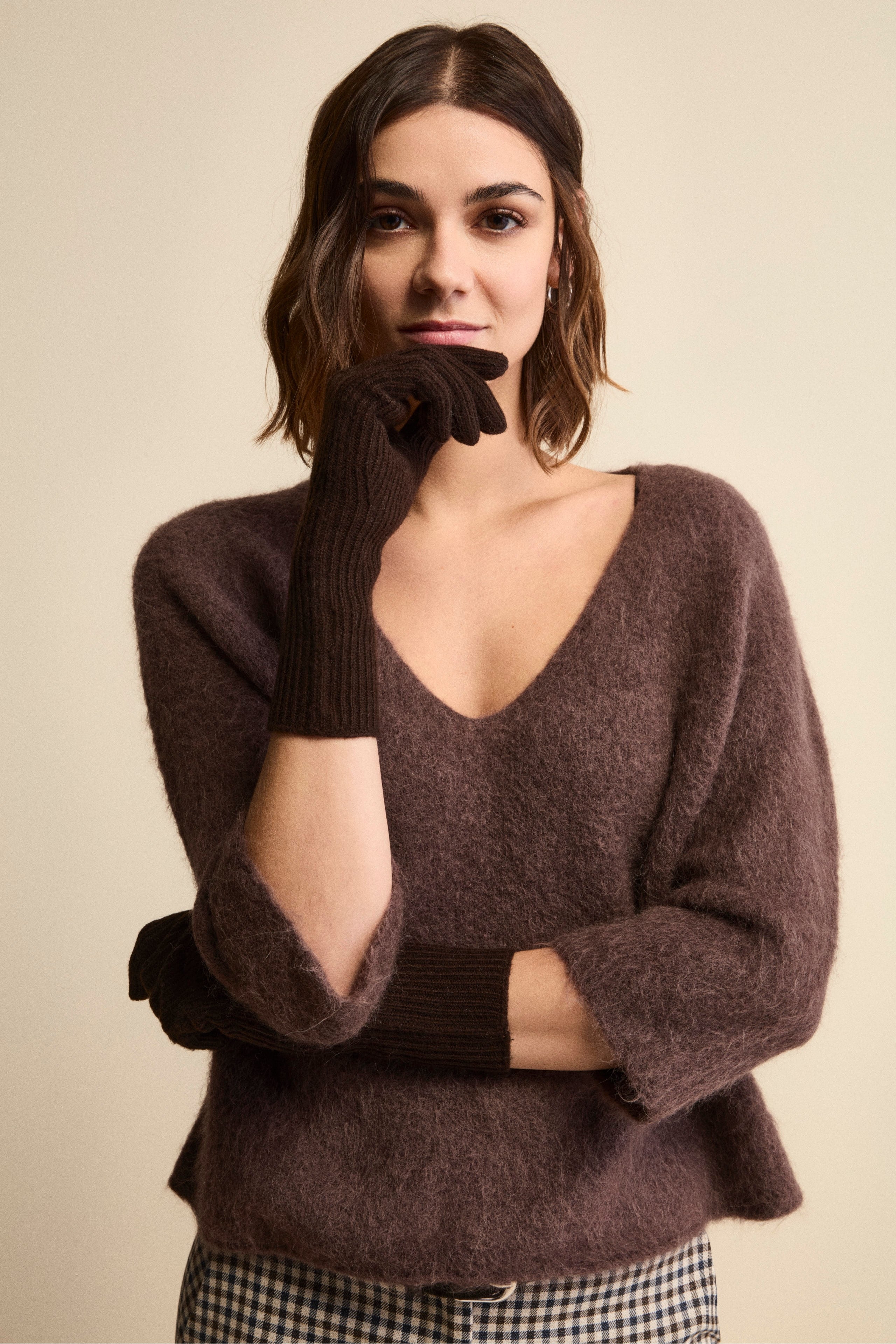 Guanto a Coste in Lana e Cashmere - CAFFE