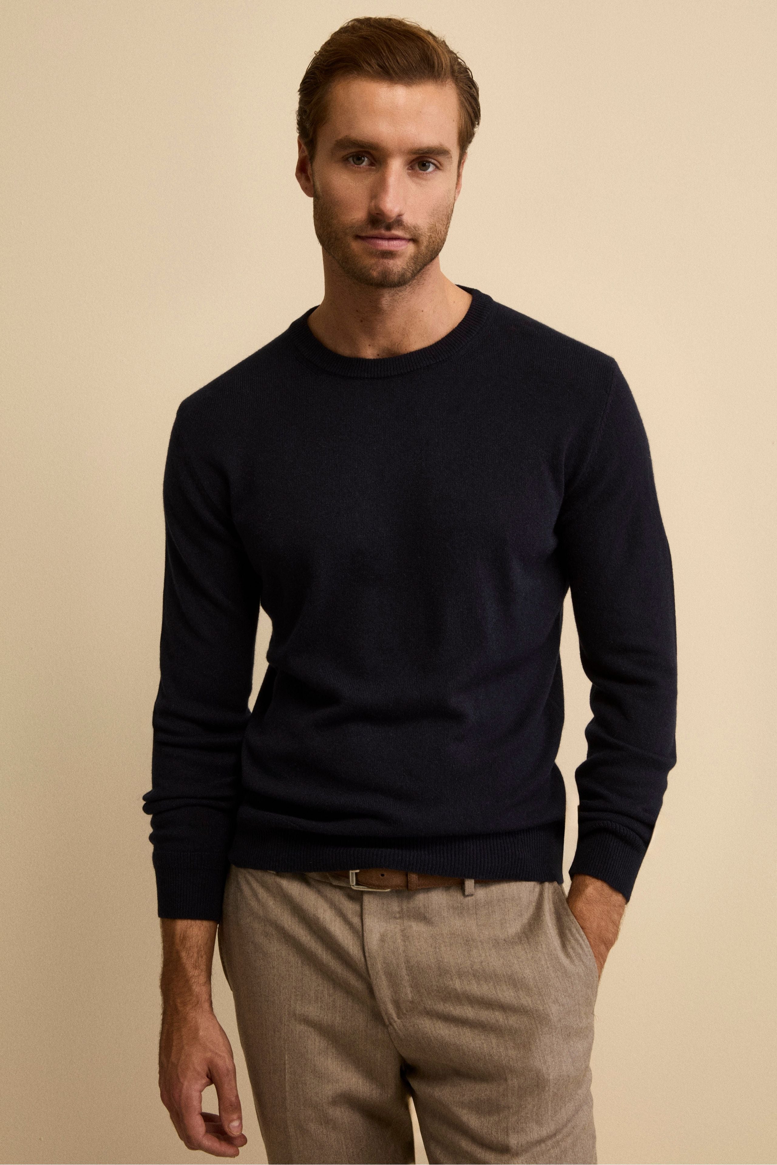 Girocollo in cashmere e seta - BLU