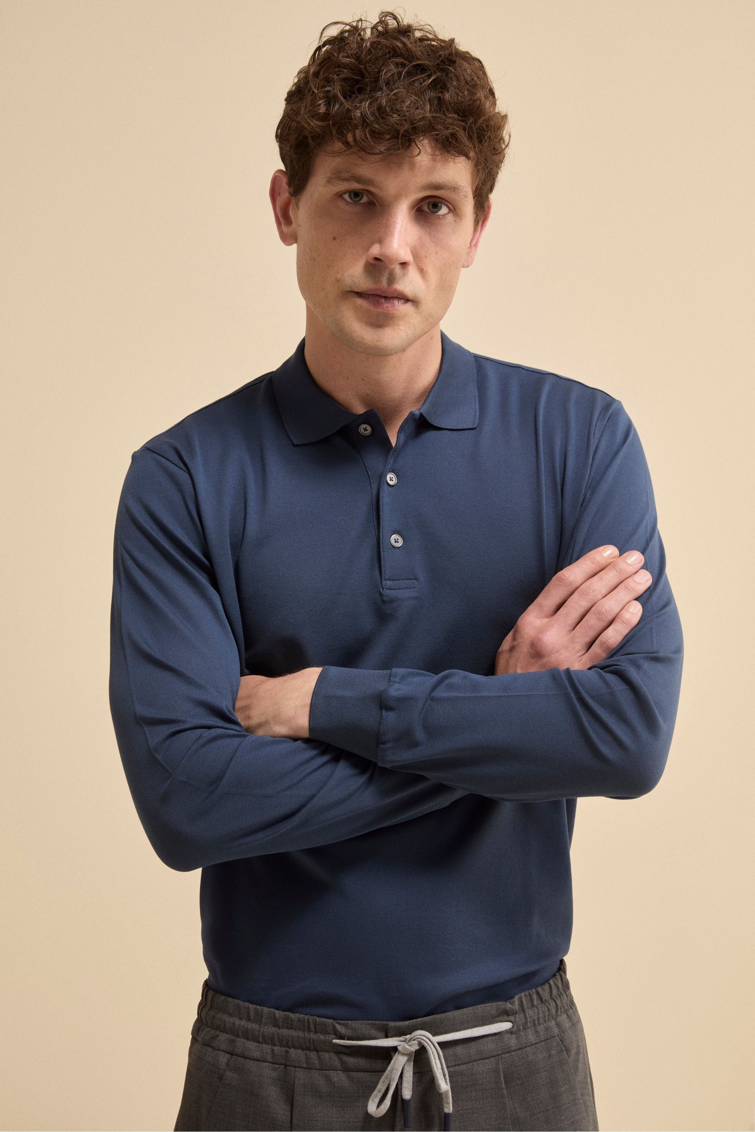 Polo Piquet in Filo di Scozia - BLU