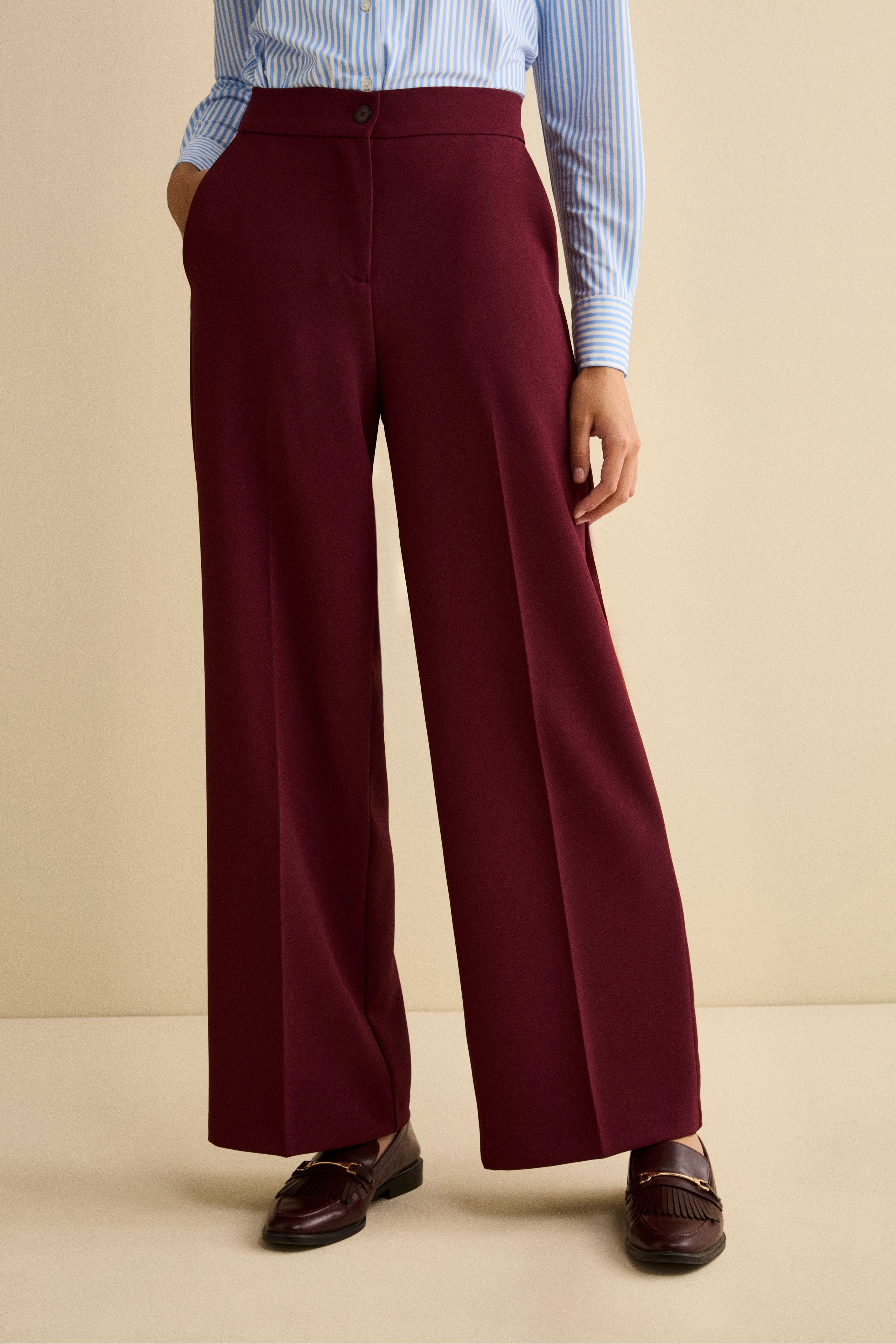 Pantalone Bistretch a Gamba Larga - BORDEAUX