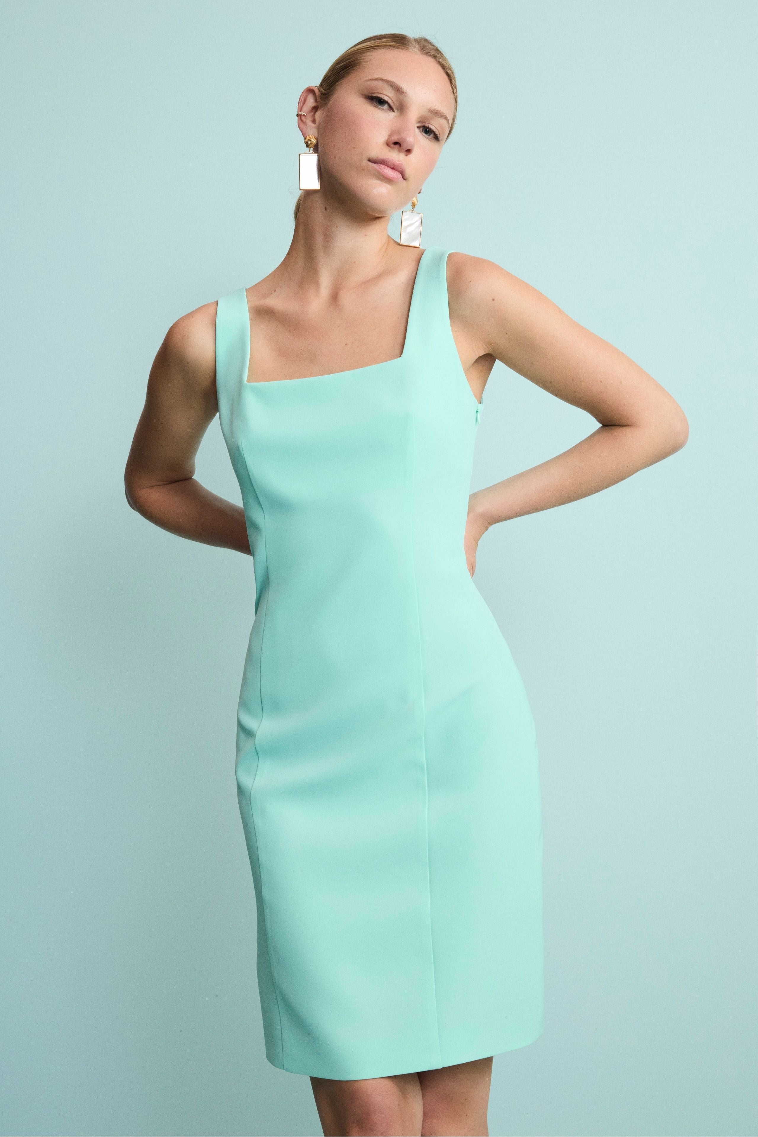 Abito Tubino Midi da Cerimonia - ACQUA