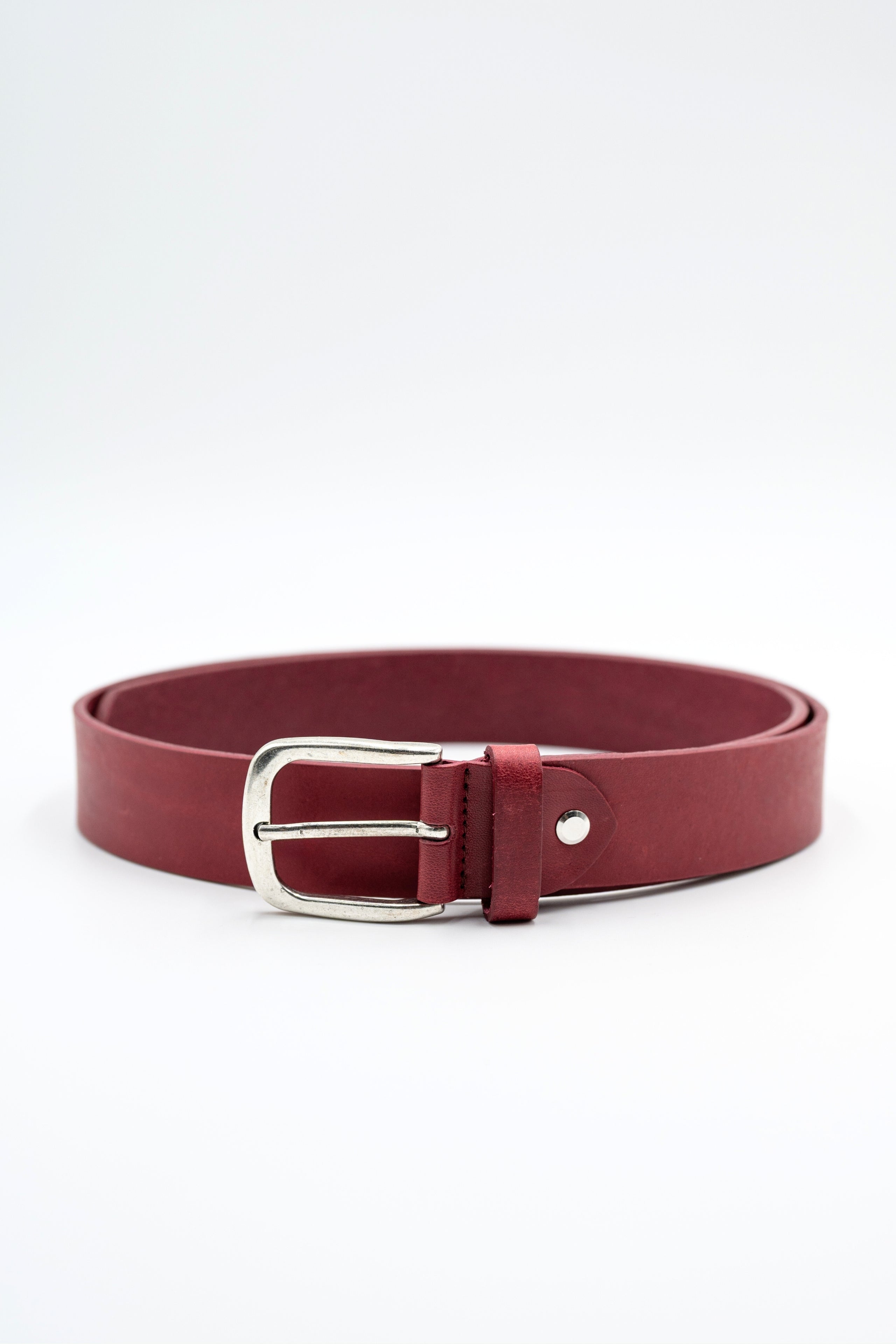 Cintura Basic in Pelle - BORDEAUX