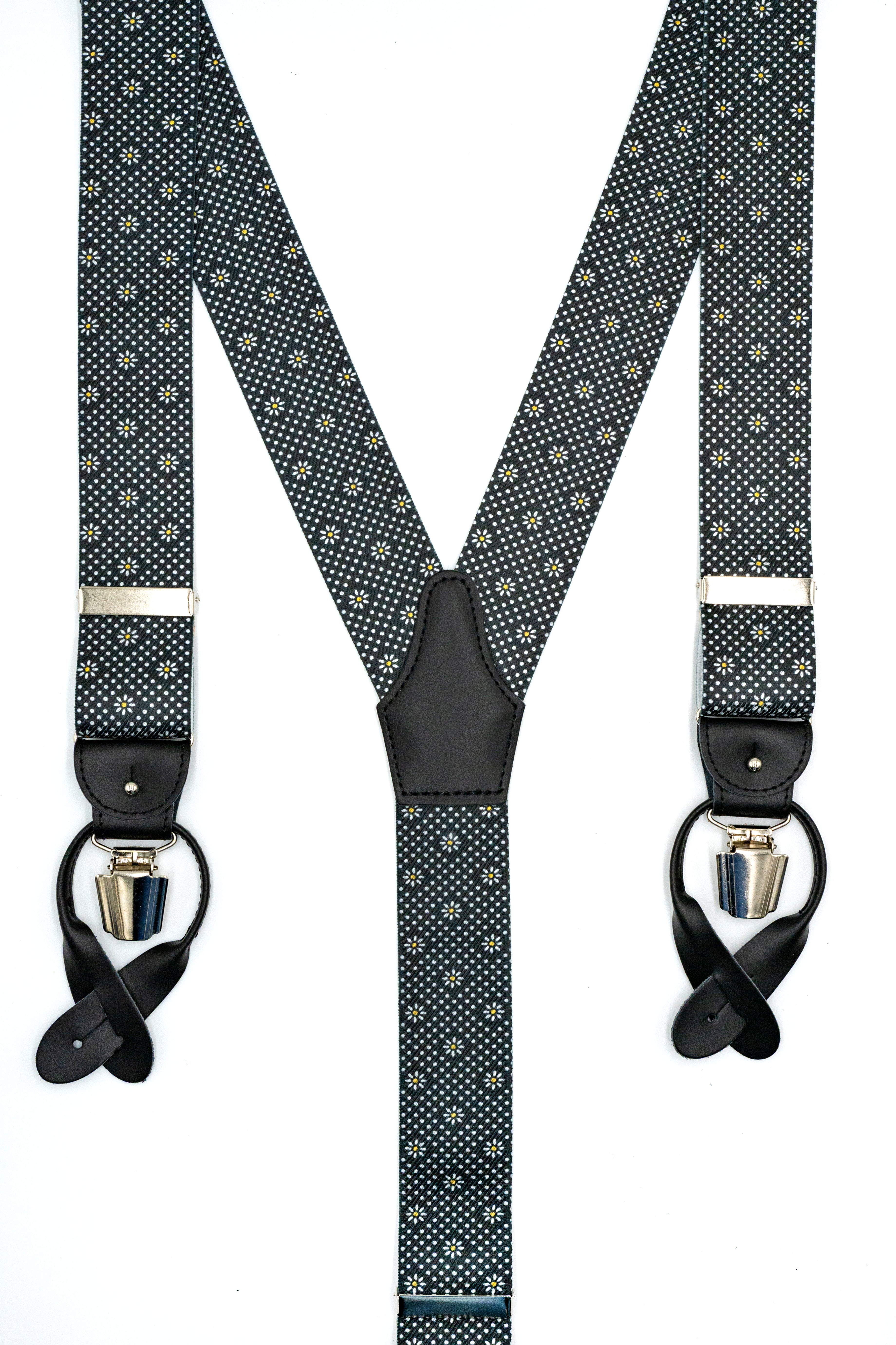 Bretelle con Clip e Asole in Pelle - FANT. BLU