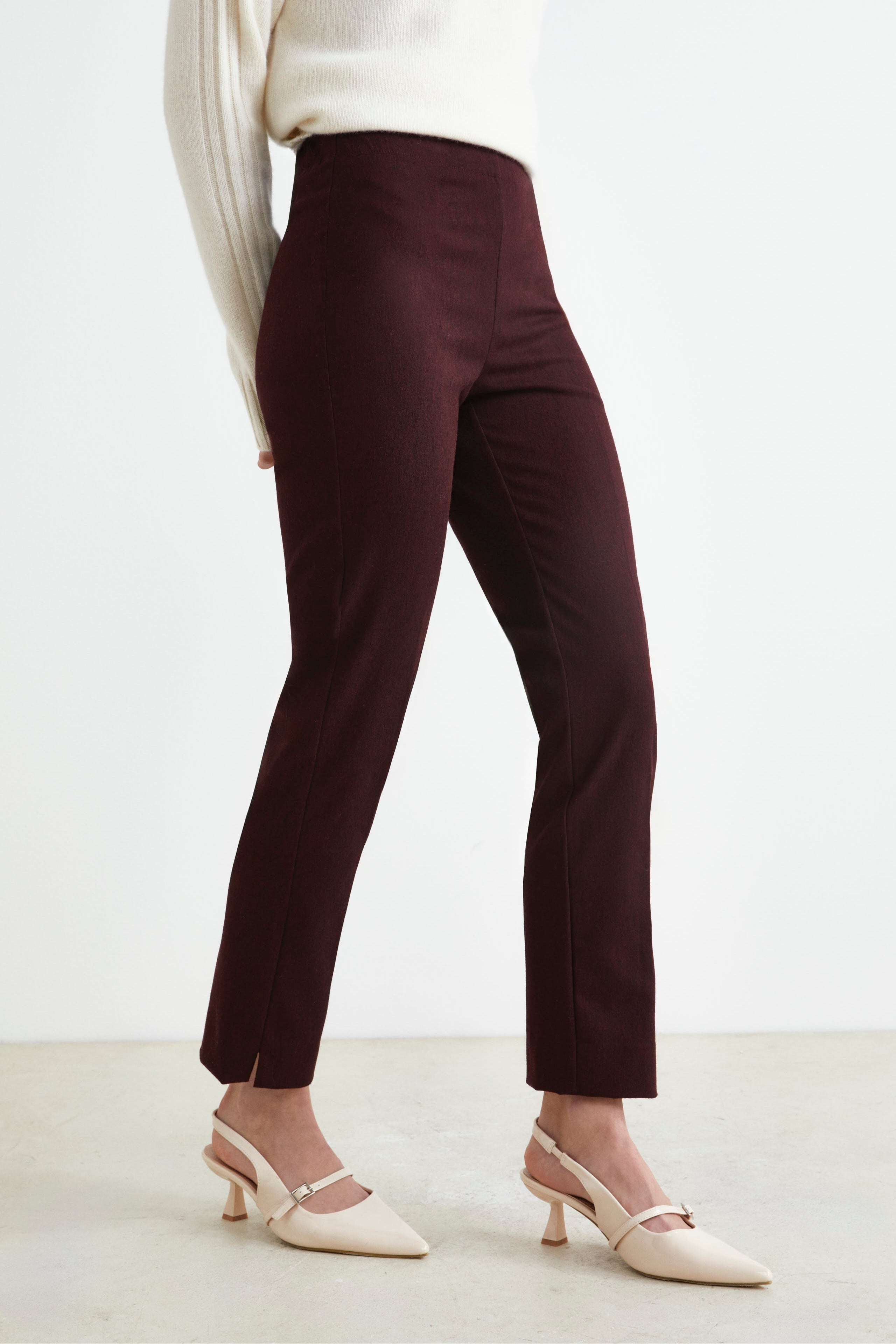 Pantaloni Sigaretta Stretch - BORDEAUX
