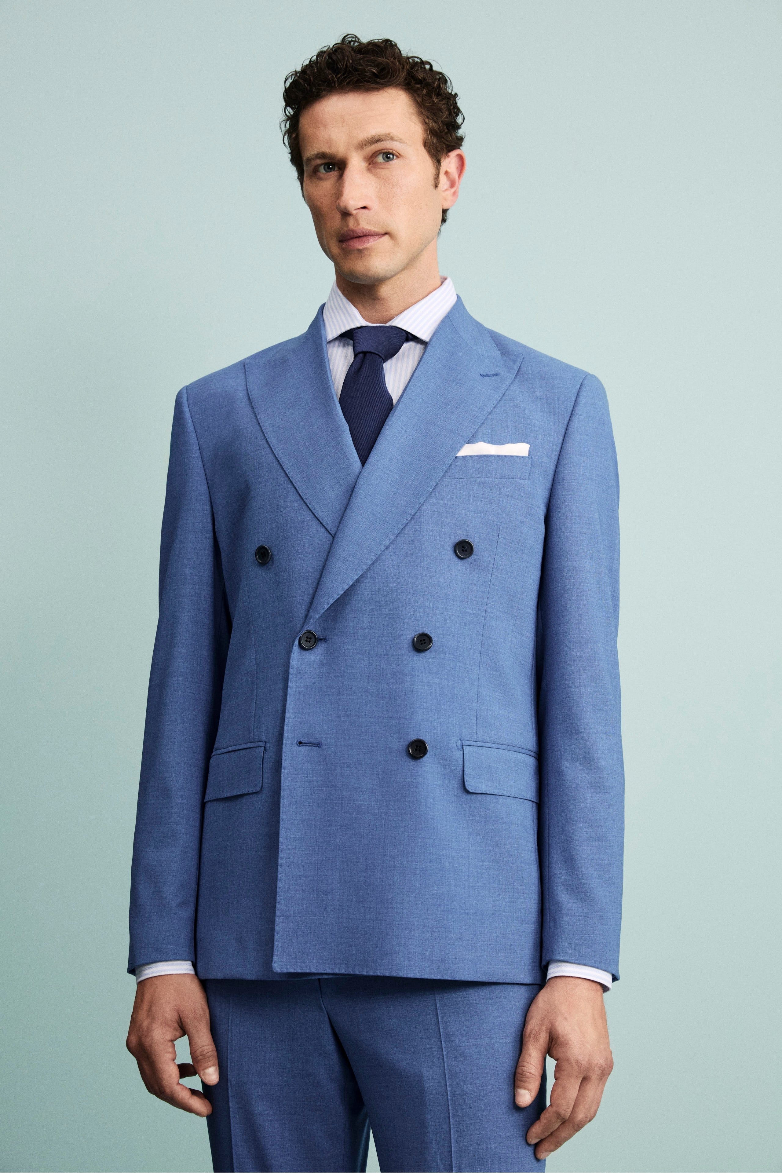 Abito Doppiopetto Slim Fit con Revers a Lancia - ROYAL