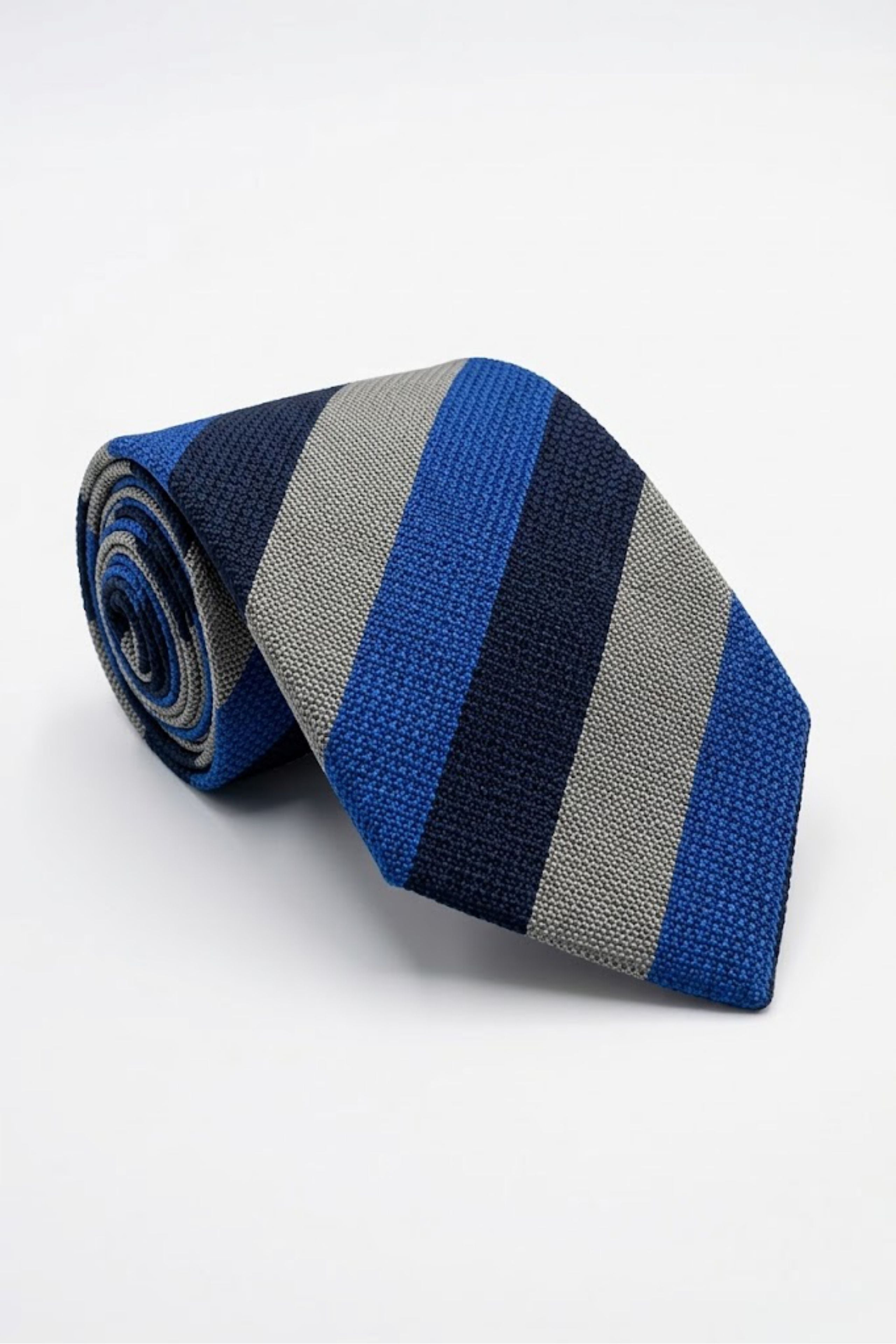 Cravatta Casual in Seta Rigata - RIGATO AZZURRO/BLU