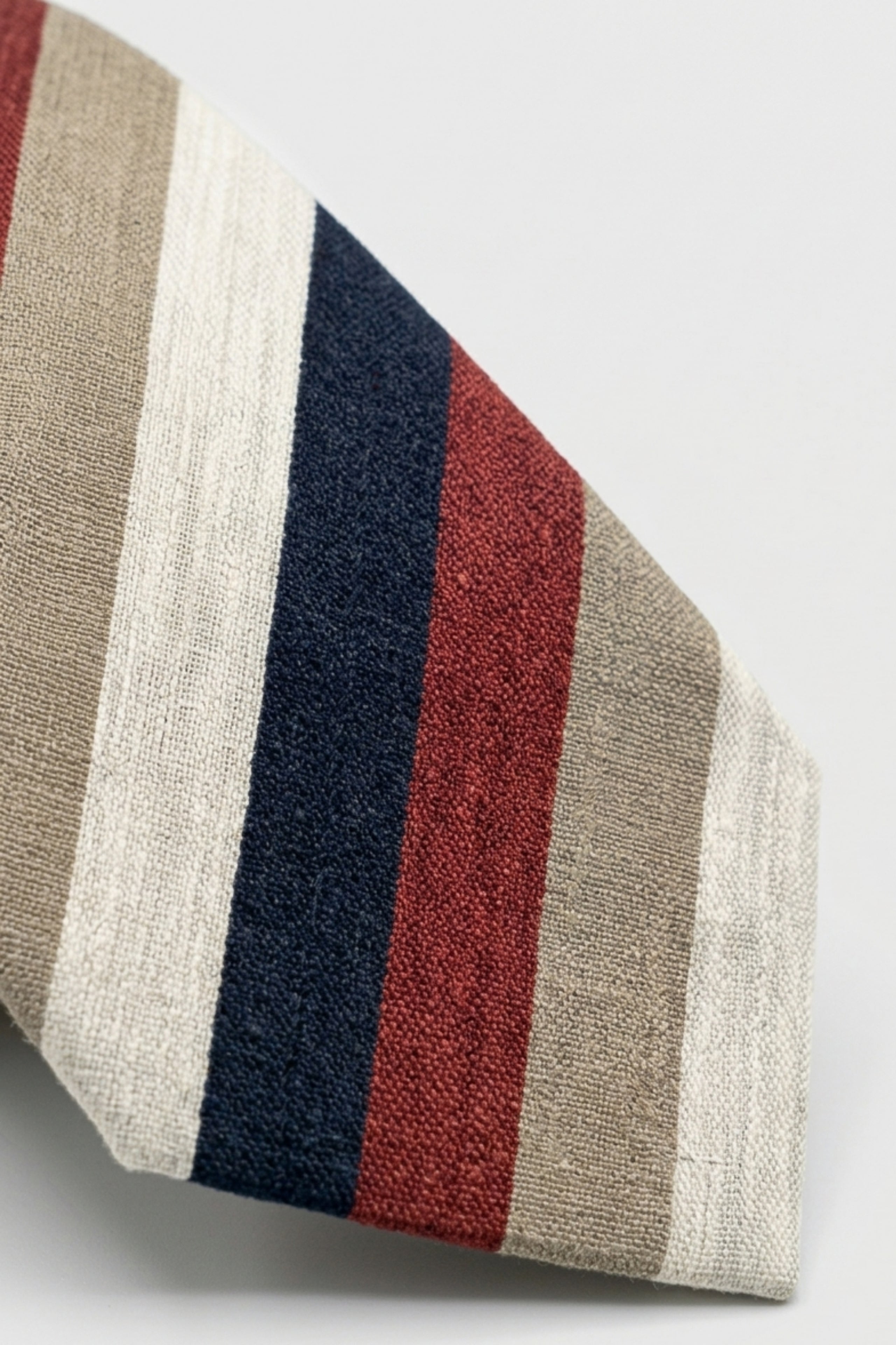 Cravatta Jacquard in Seta a Righe - RIGATO BLU/ROSSO