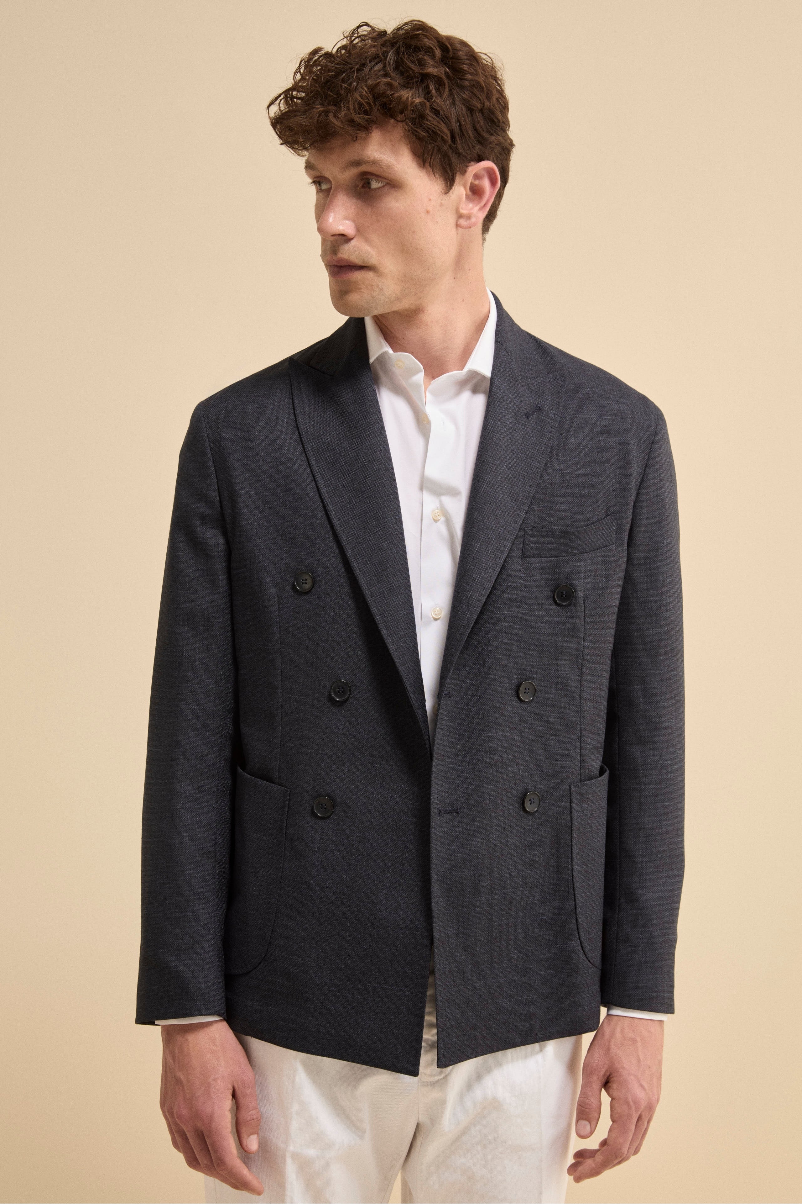 Giacca Slim Doppiopetto - BLU NOTTE