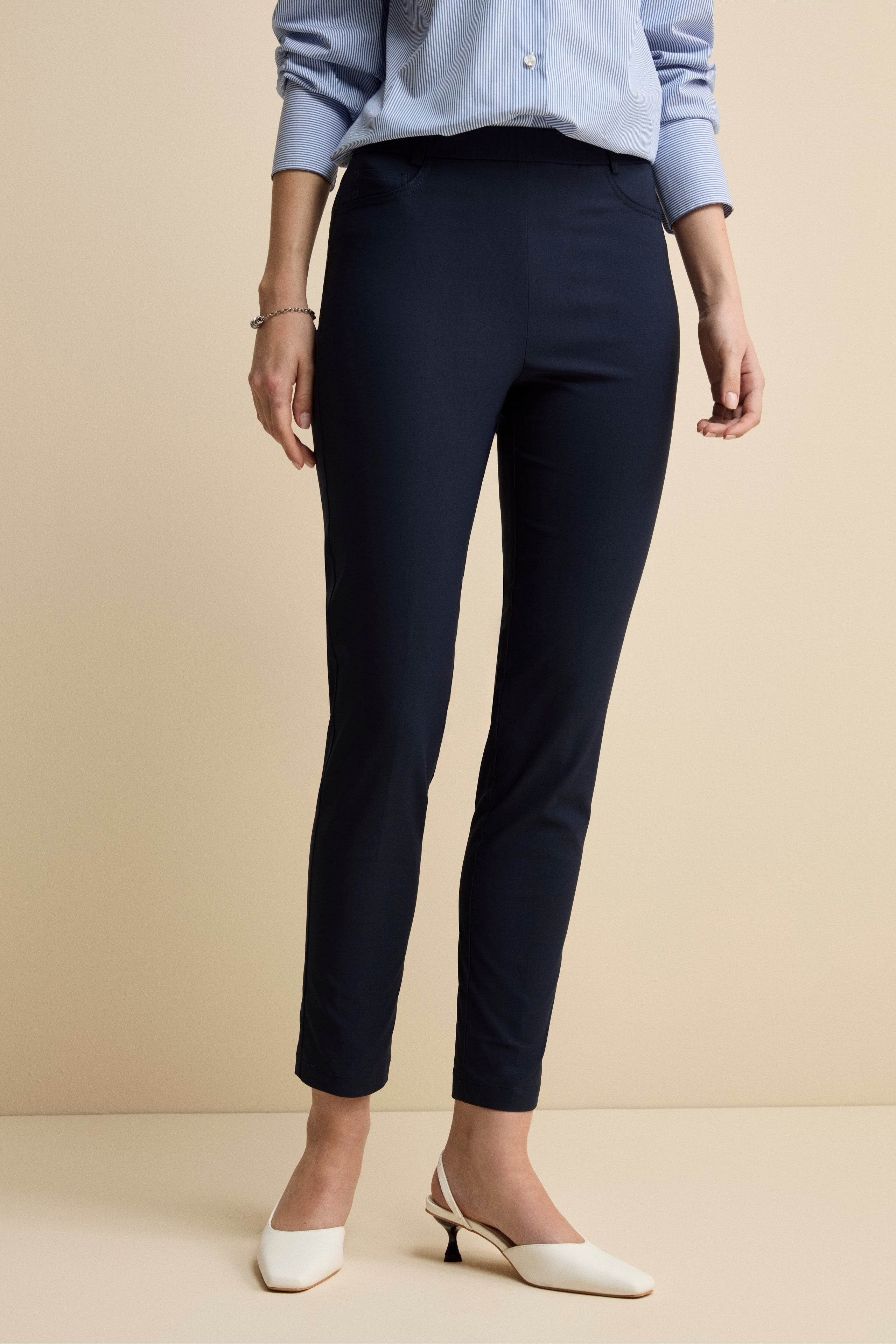 Pantalone Slim Fit in Bengalina - BLU