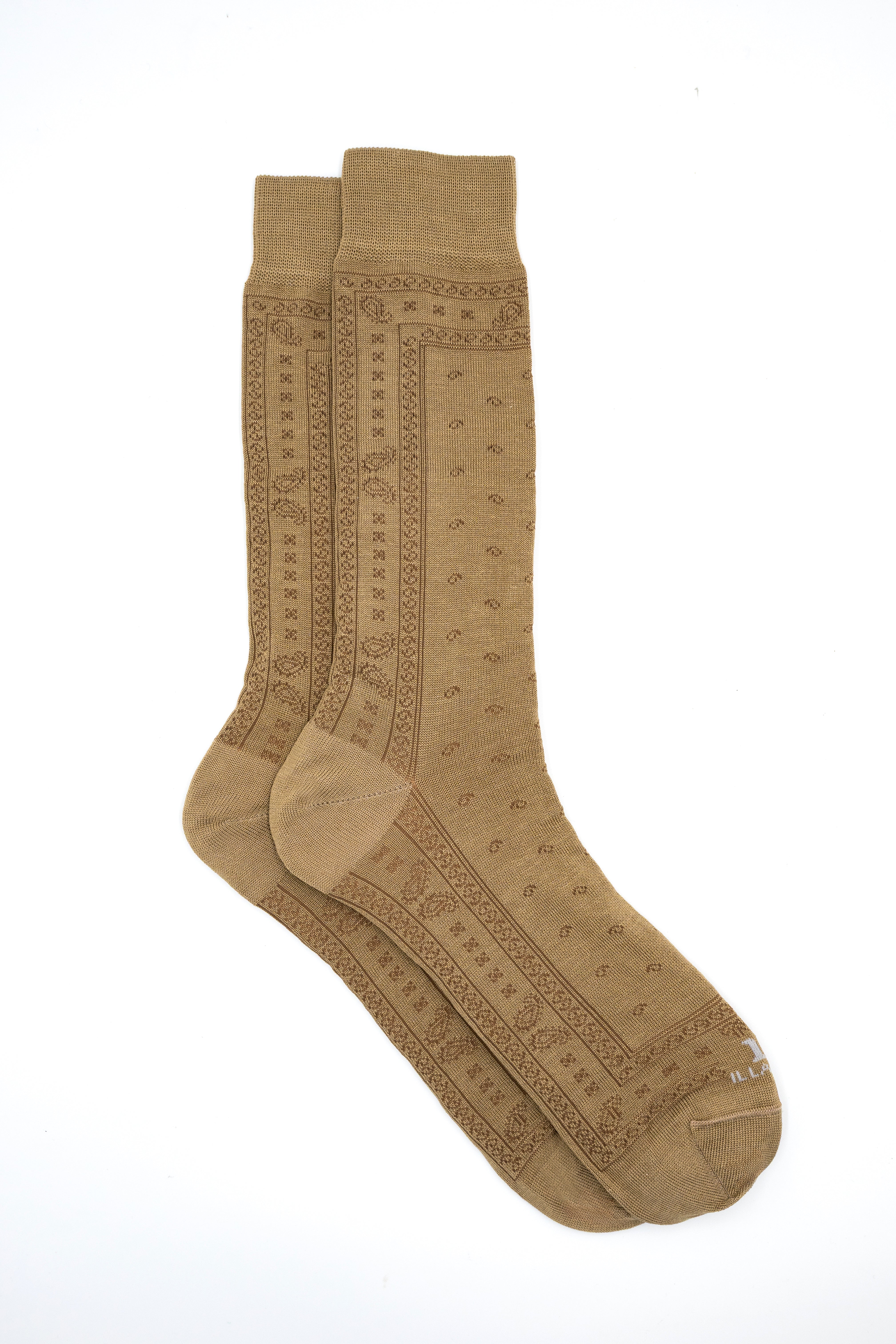 Calze Corte in Cotone Fantasia Bandana - MARRONE/BEIGE