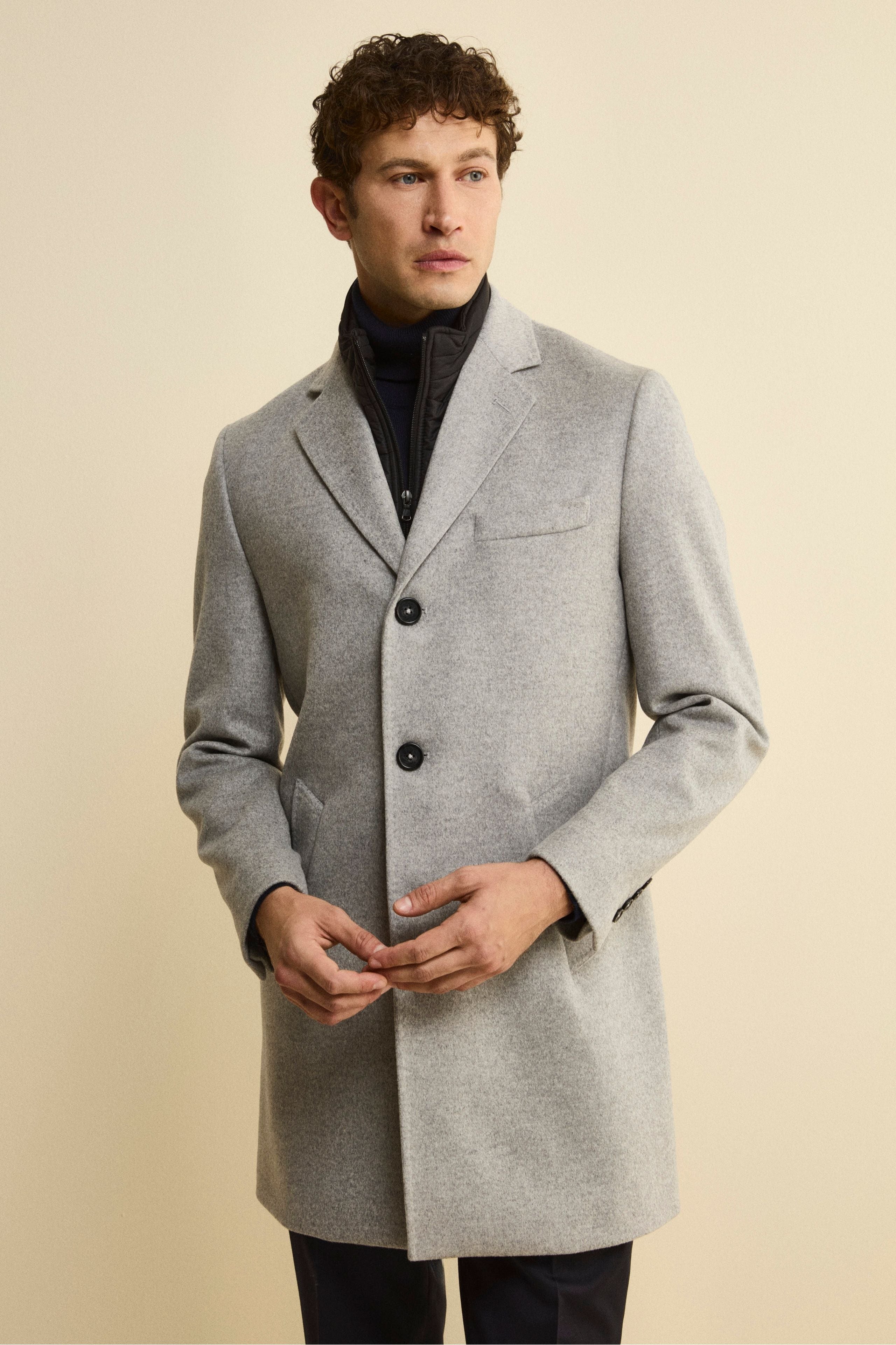 Cappotto in lana e cashmere - GRIGIO CHIARO