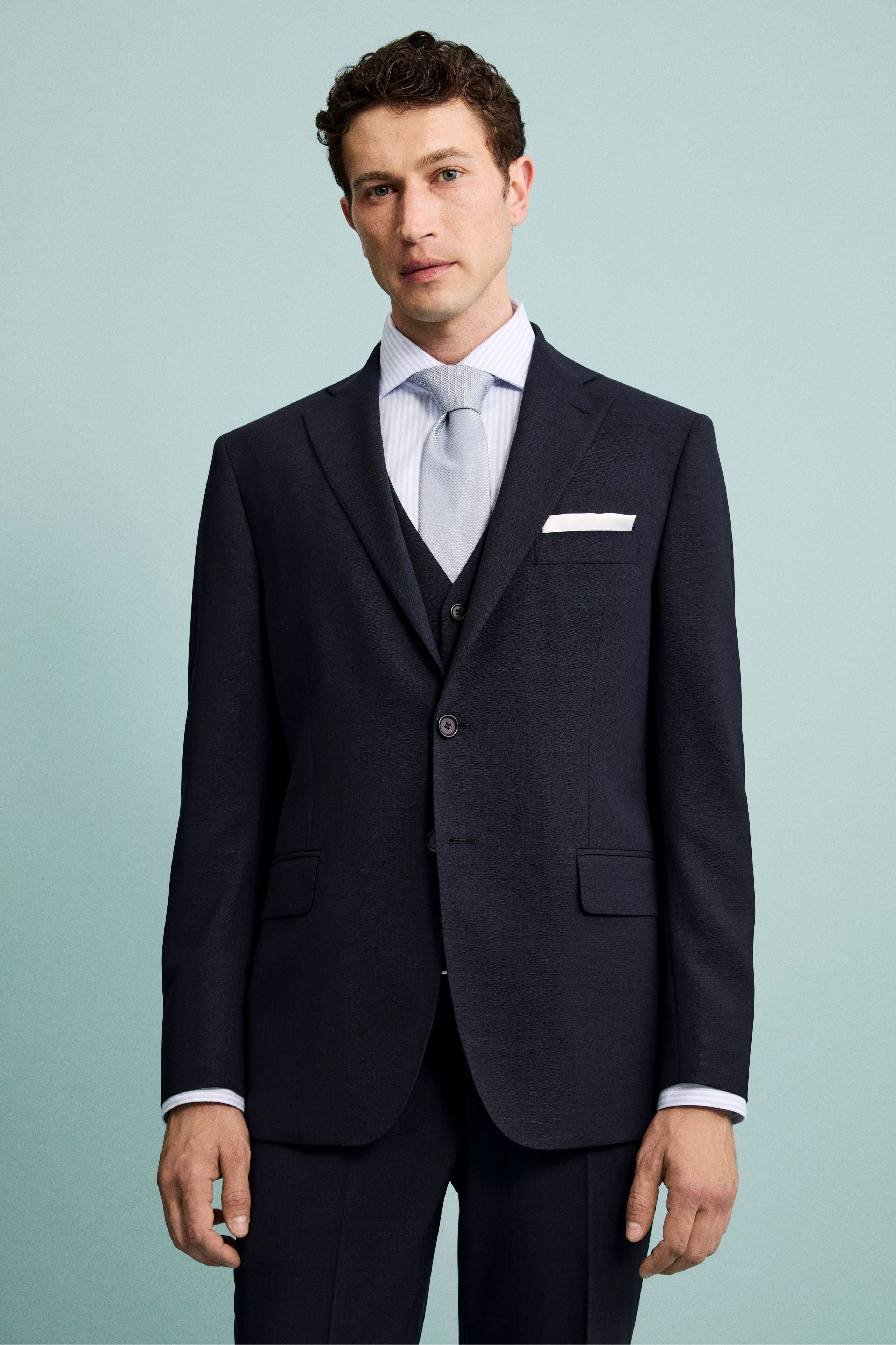 Giacca Elegante Monopetto in Lana Vergine Drop 8L - BLU