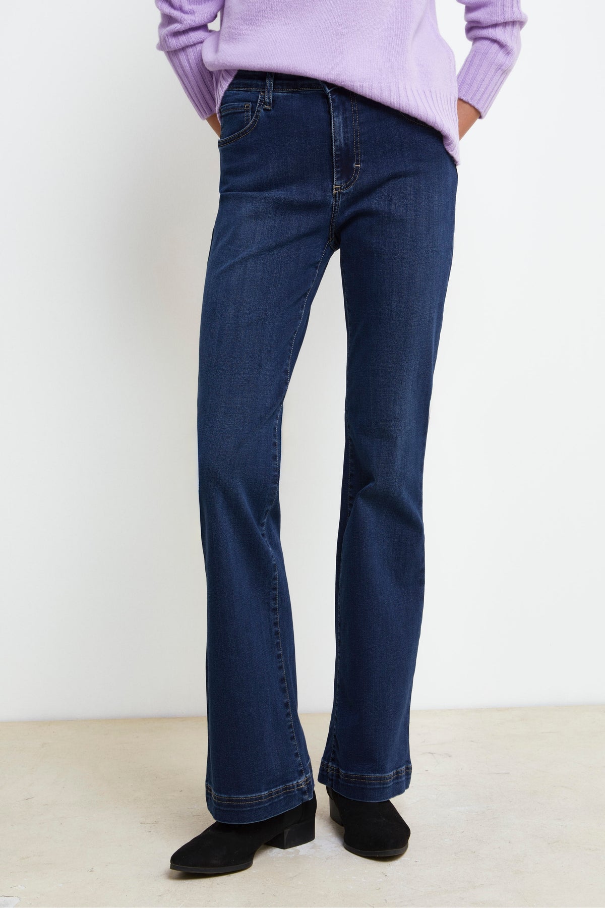 Jeans a Zampa in Cotone - DENIM