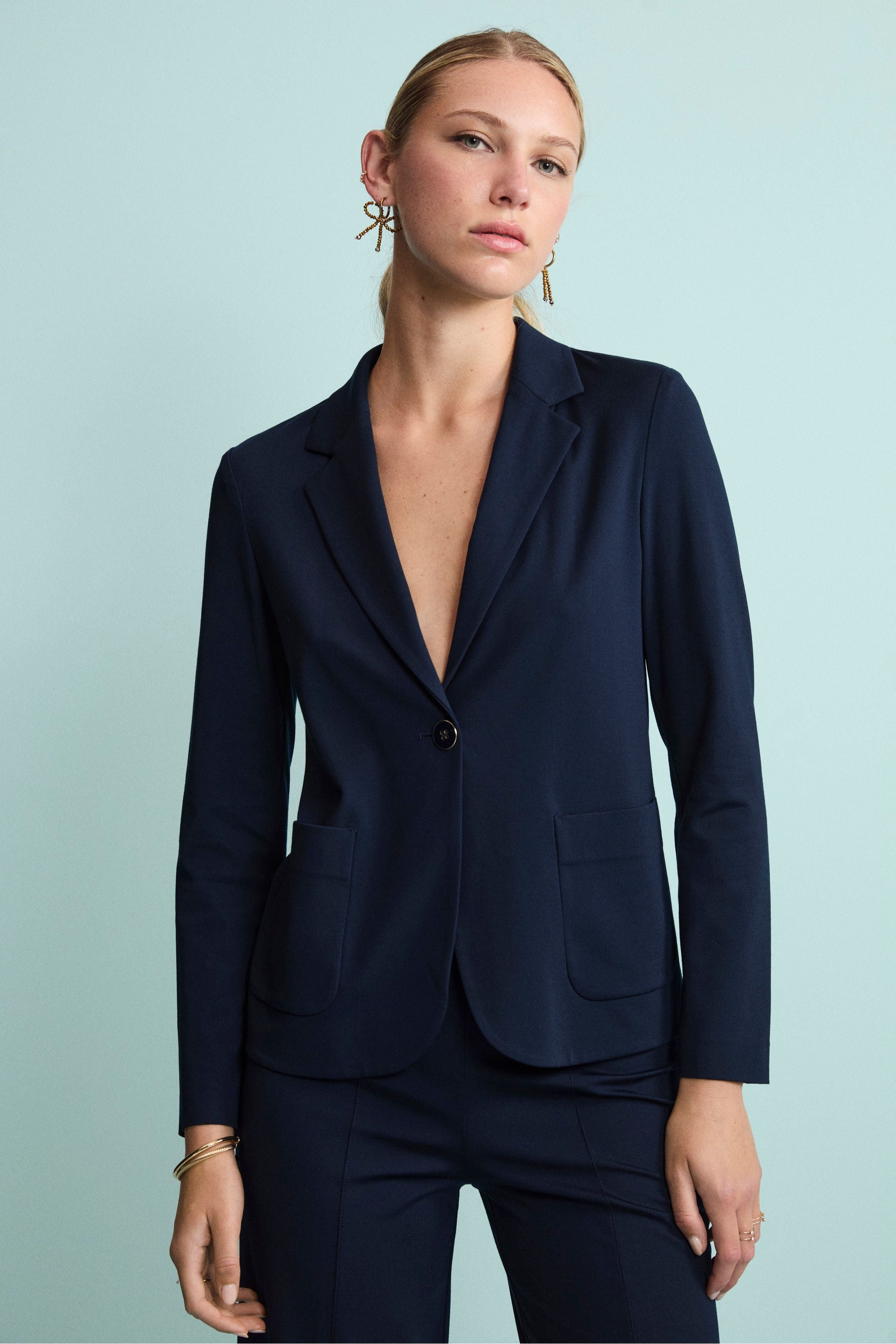Blazer Elegante in Jersey - BLU