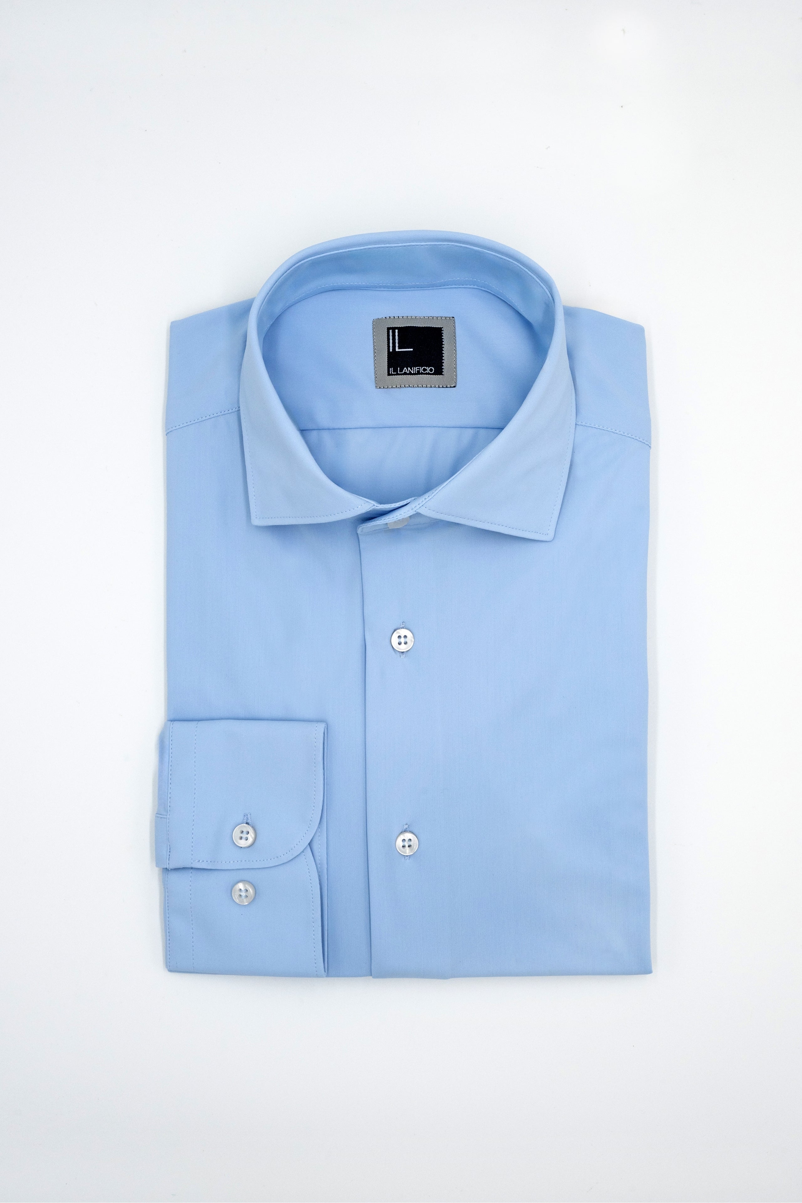 Camicia in jersey slim fit - AZZURRO