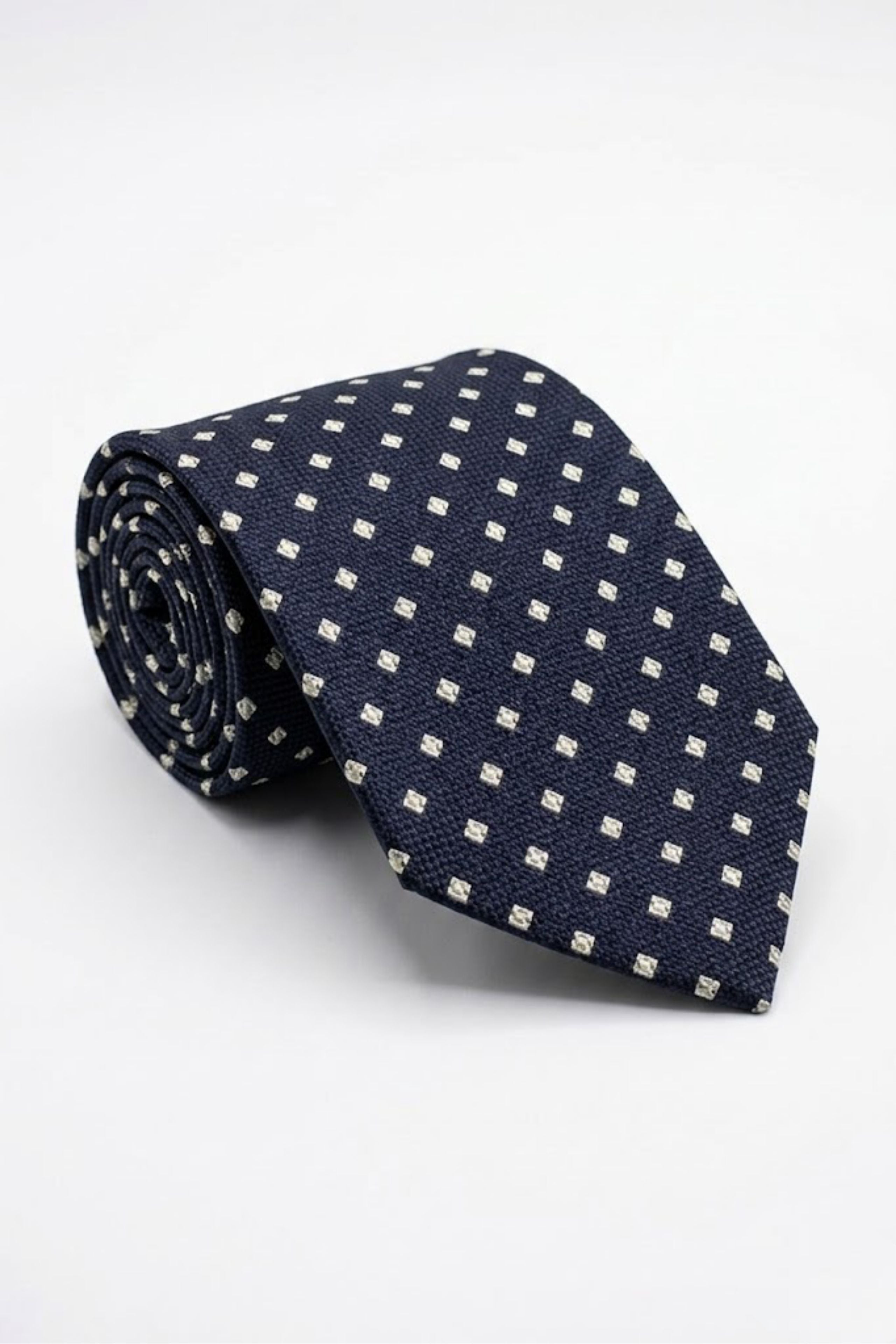 Cravatta Jacquard in Seta Blu a Quadri - BLU QUADRI
