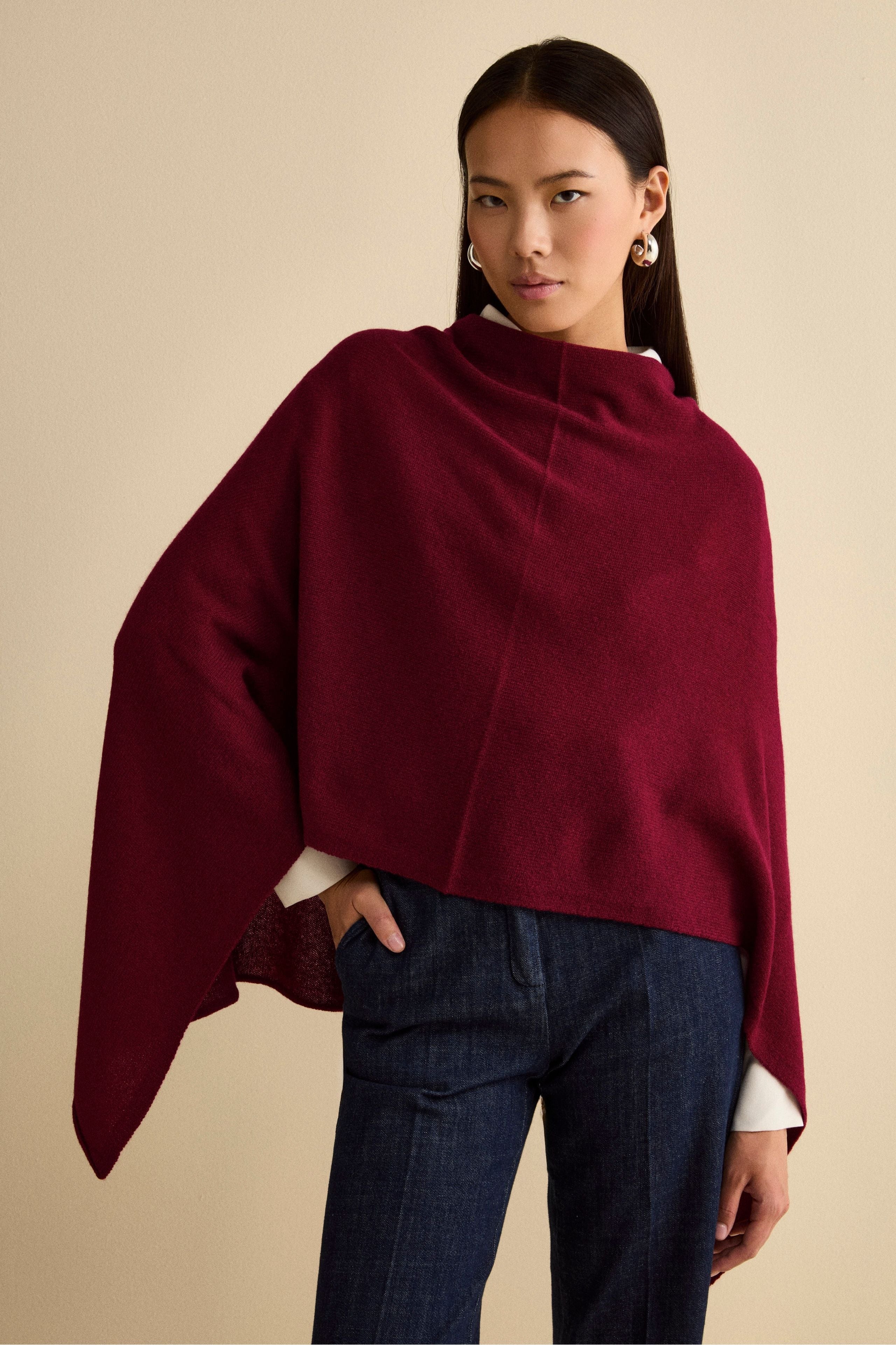 Mantella in cashmere da donna - BORDEAUX