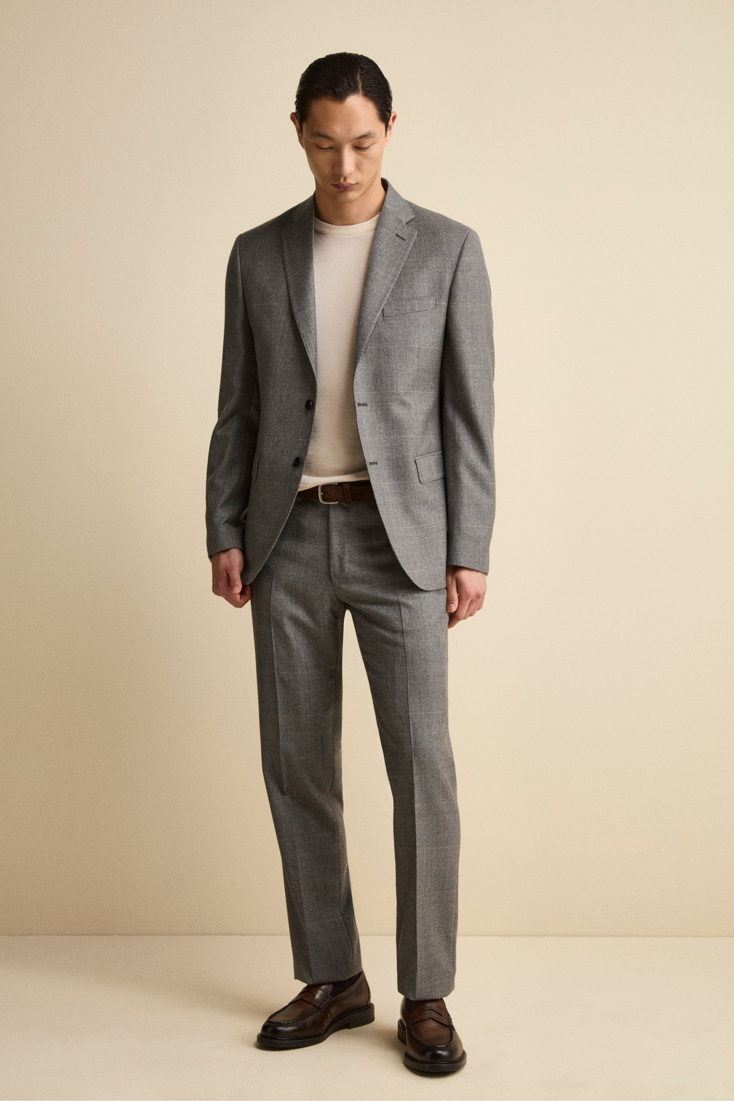 Abito Check Monopetto Regular Fit in lana Vergine - GALLES GRIGIO