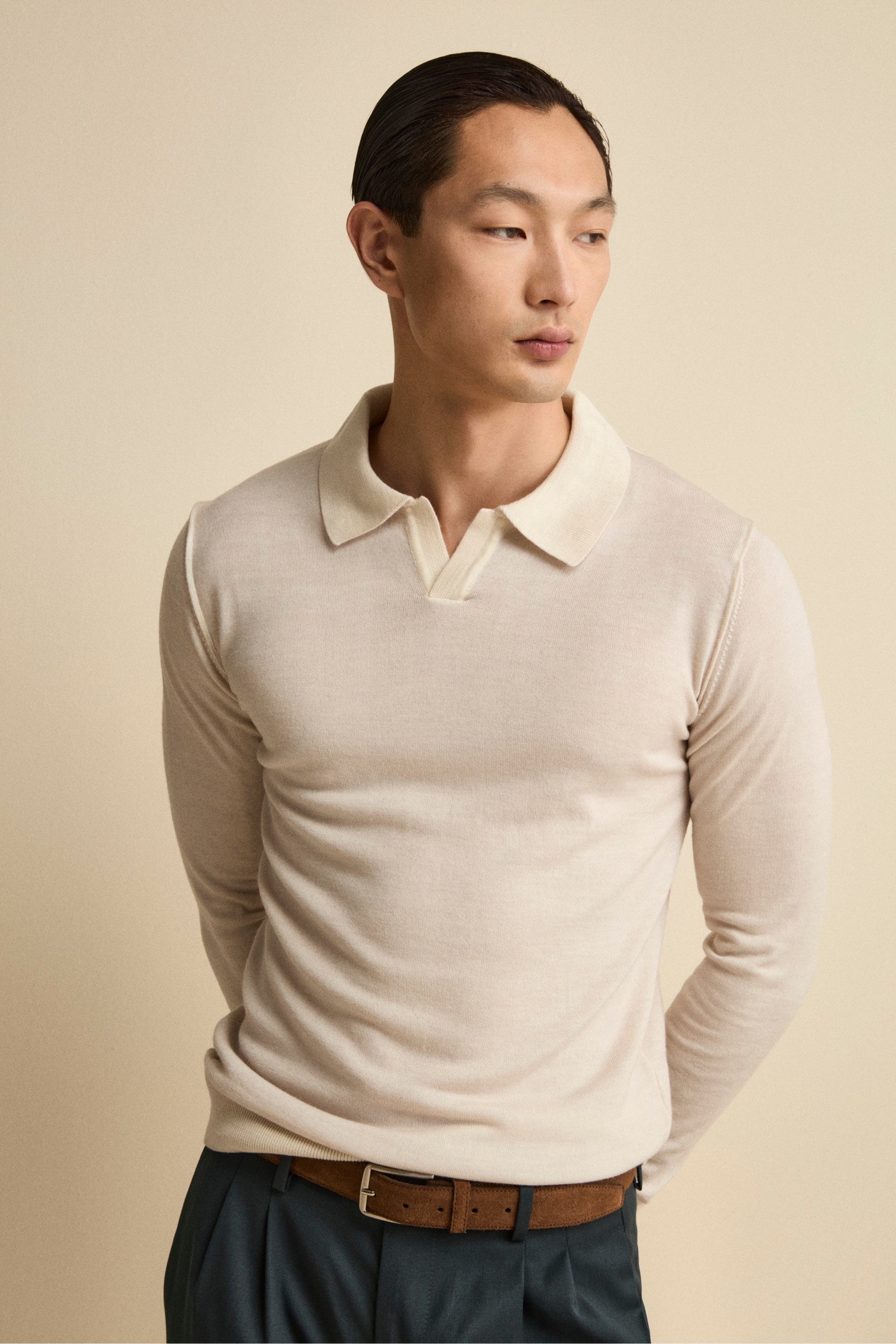 Polo derby in lana merino - BURRO