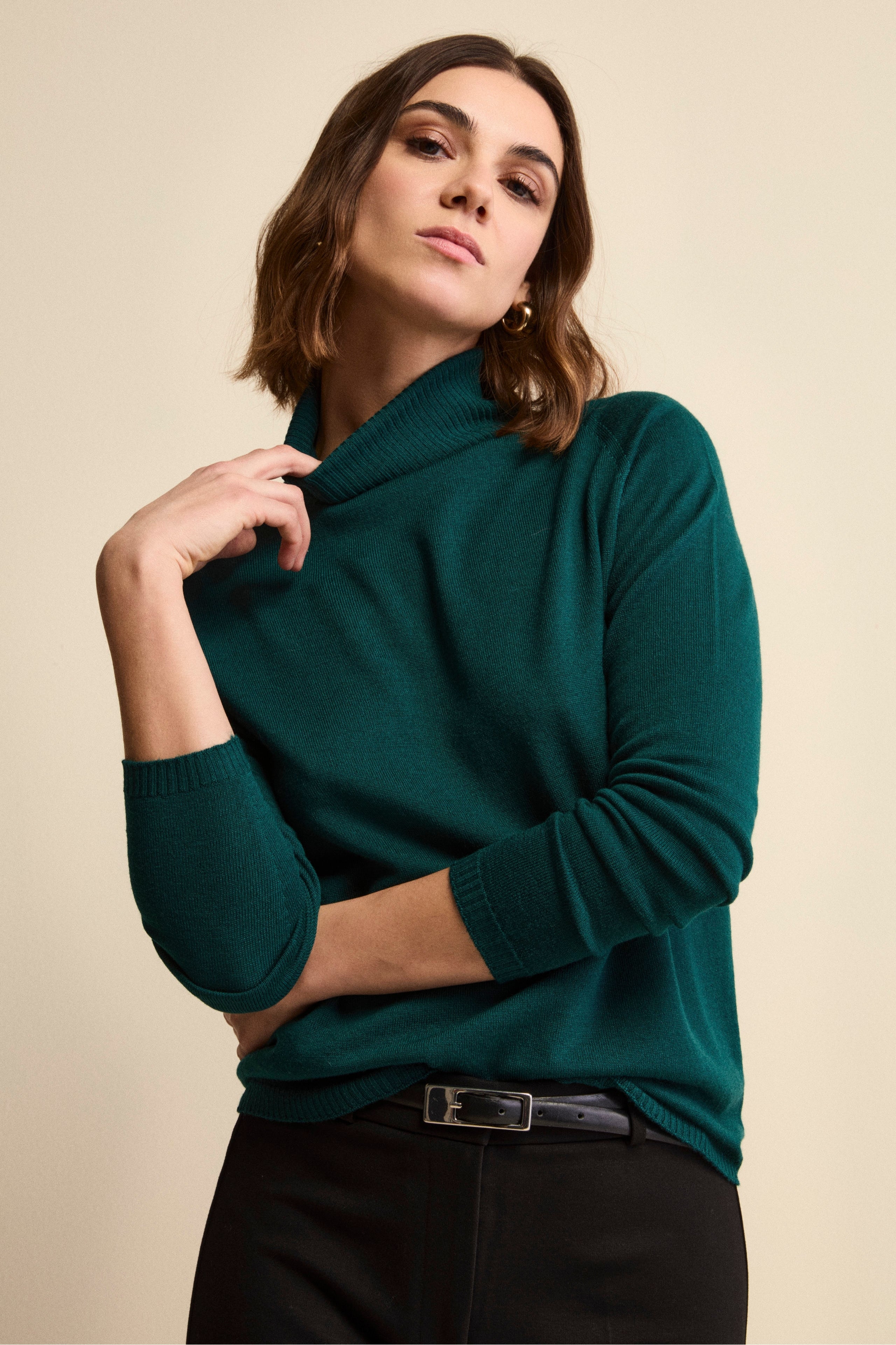 Dolcevita Raglan in Lana Merino - VERDE