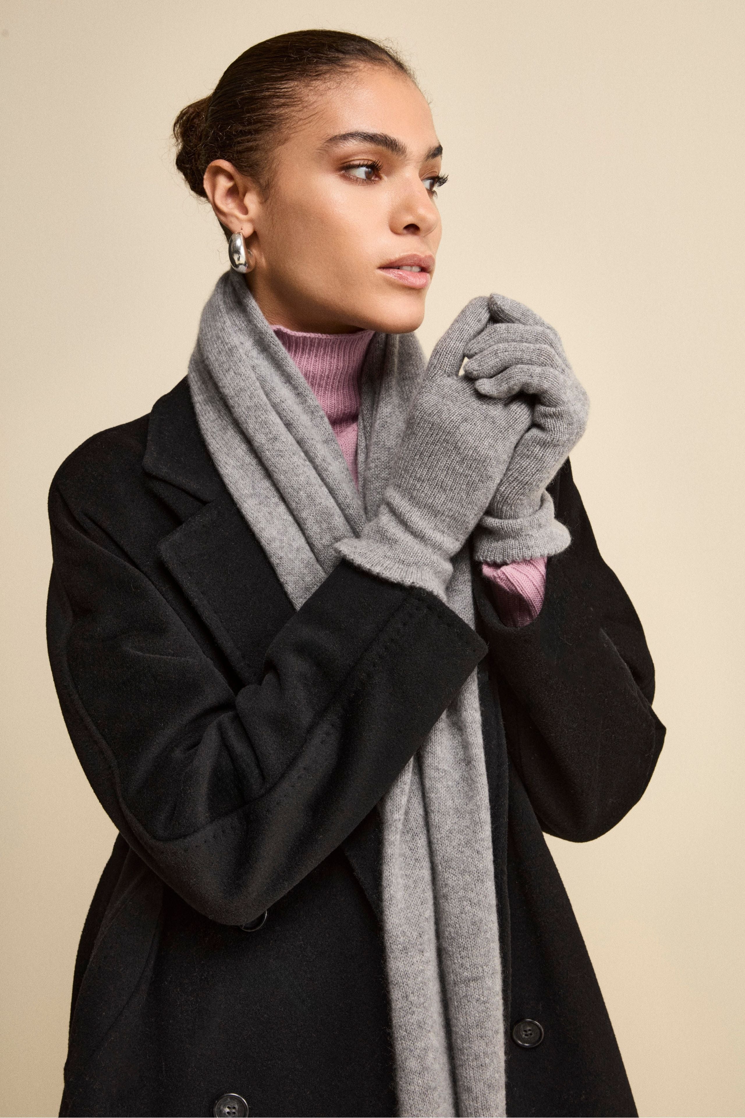 Guanti in cashmere - GRIGIO MEDIO