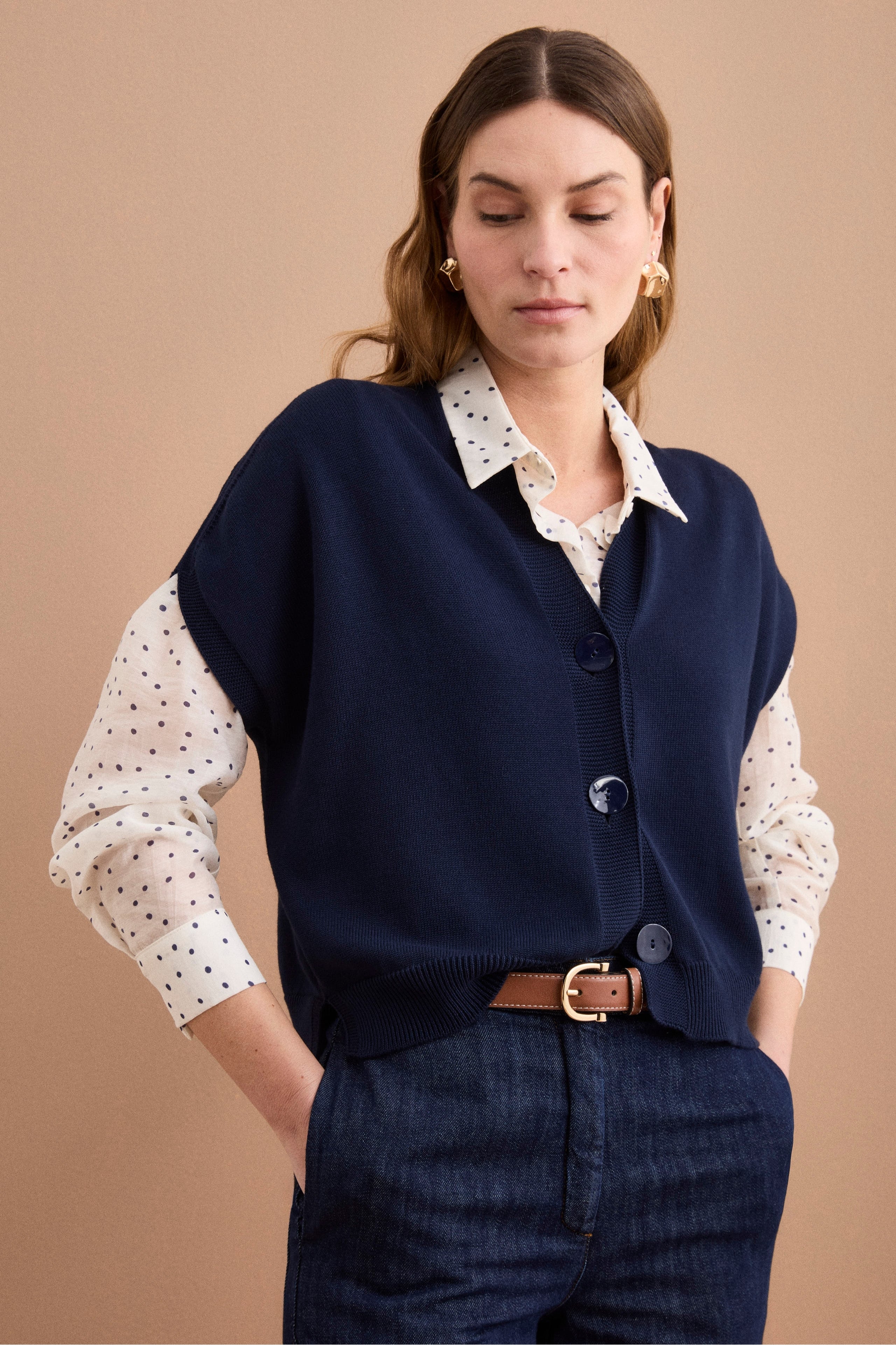 Cardigan Kimono in Cotone - BLU