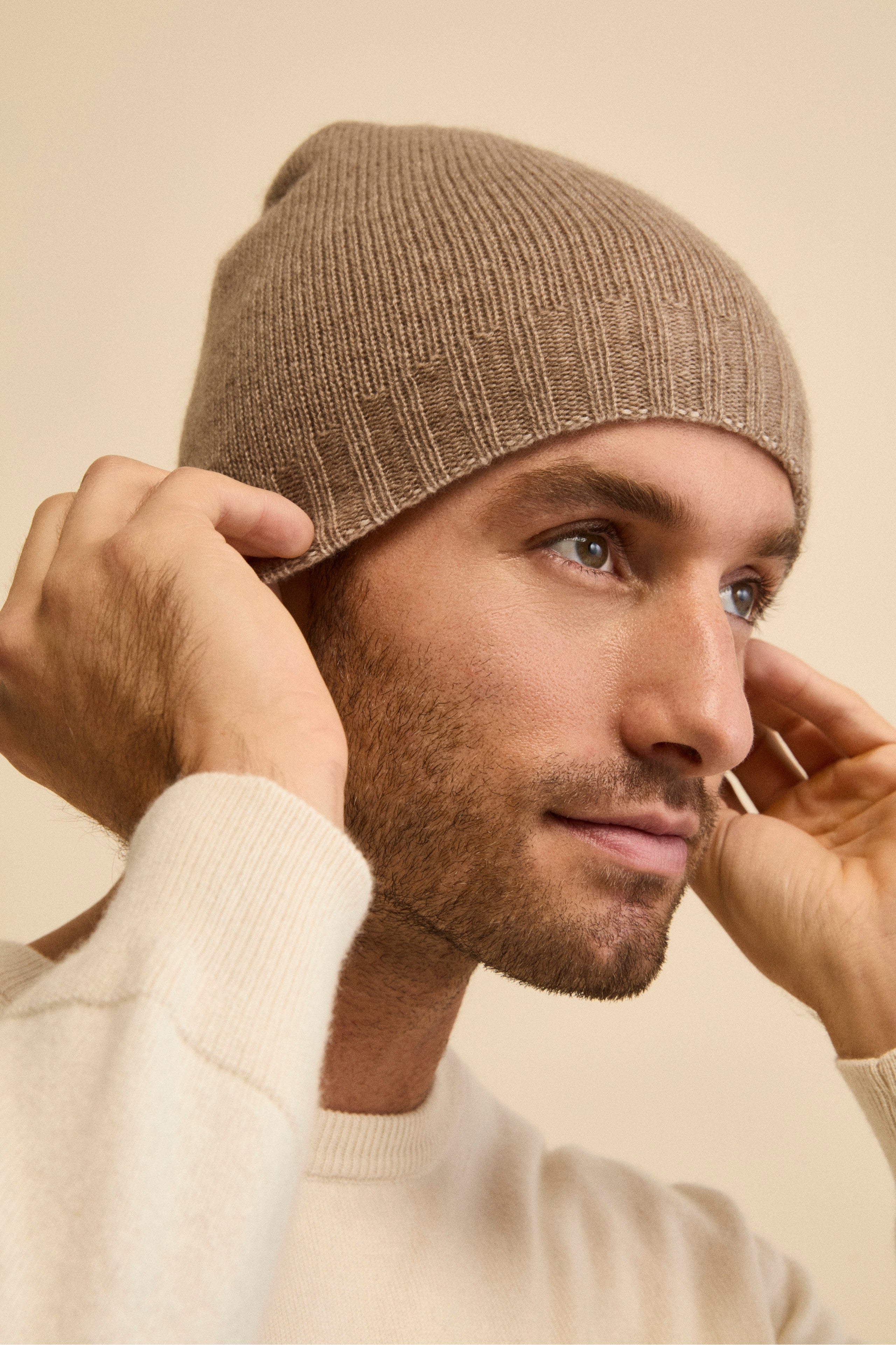 Cappello in cashmere - BEIGE/MARRONE