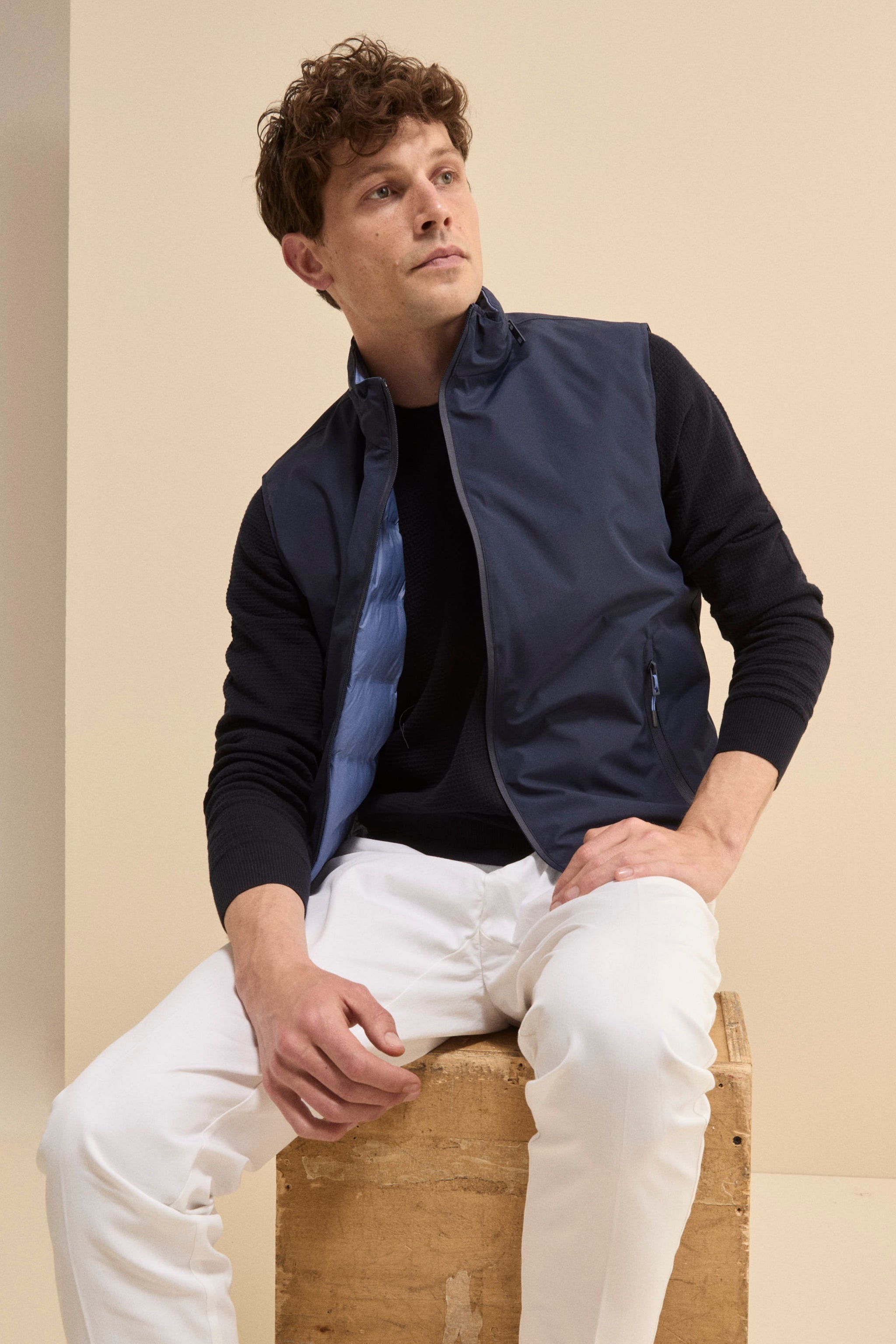 Gilet Reversibile Imbottito con Zip BLU