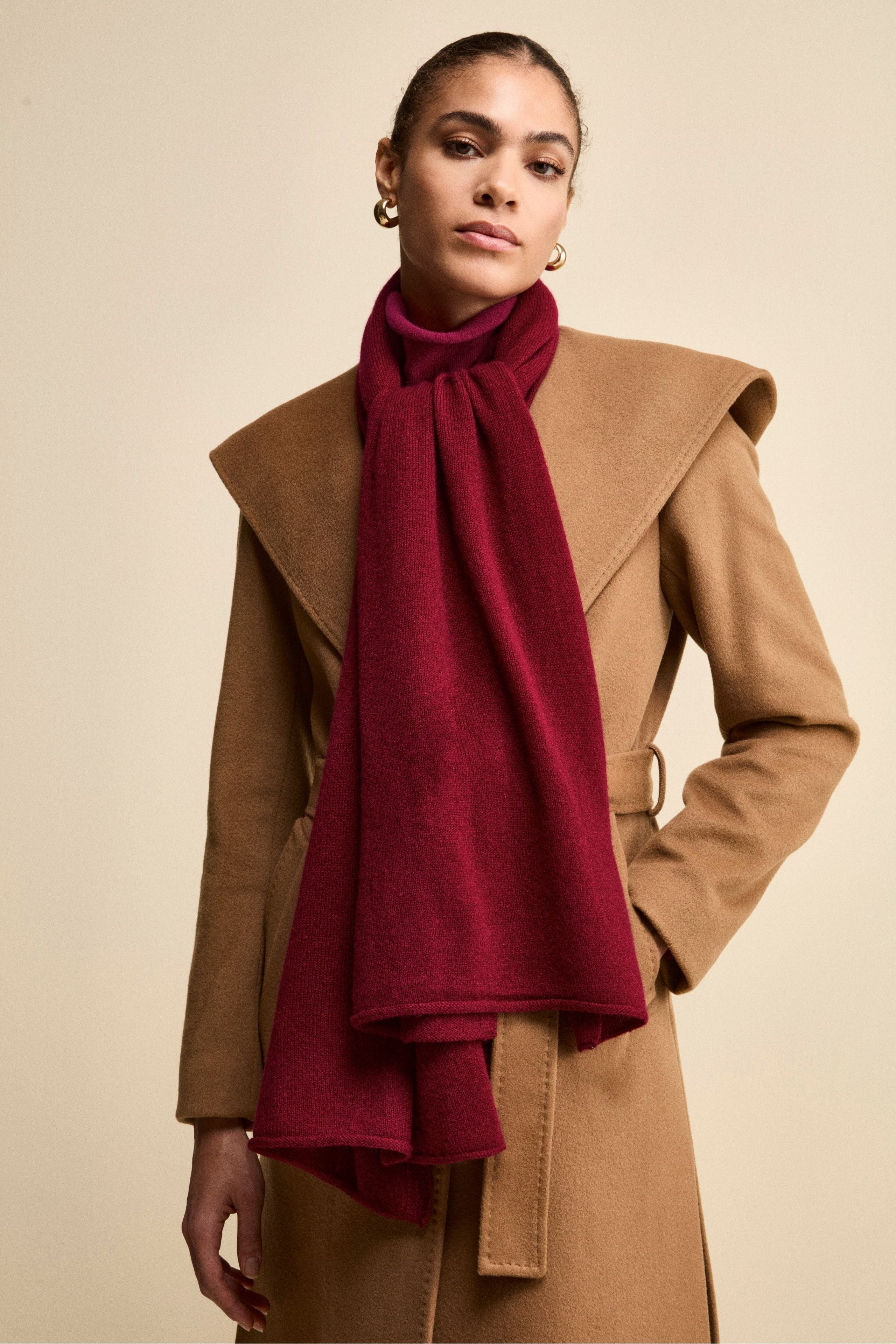 Sciarpa in cashmere - BORDEAUX