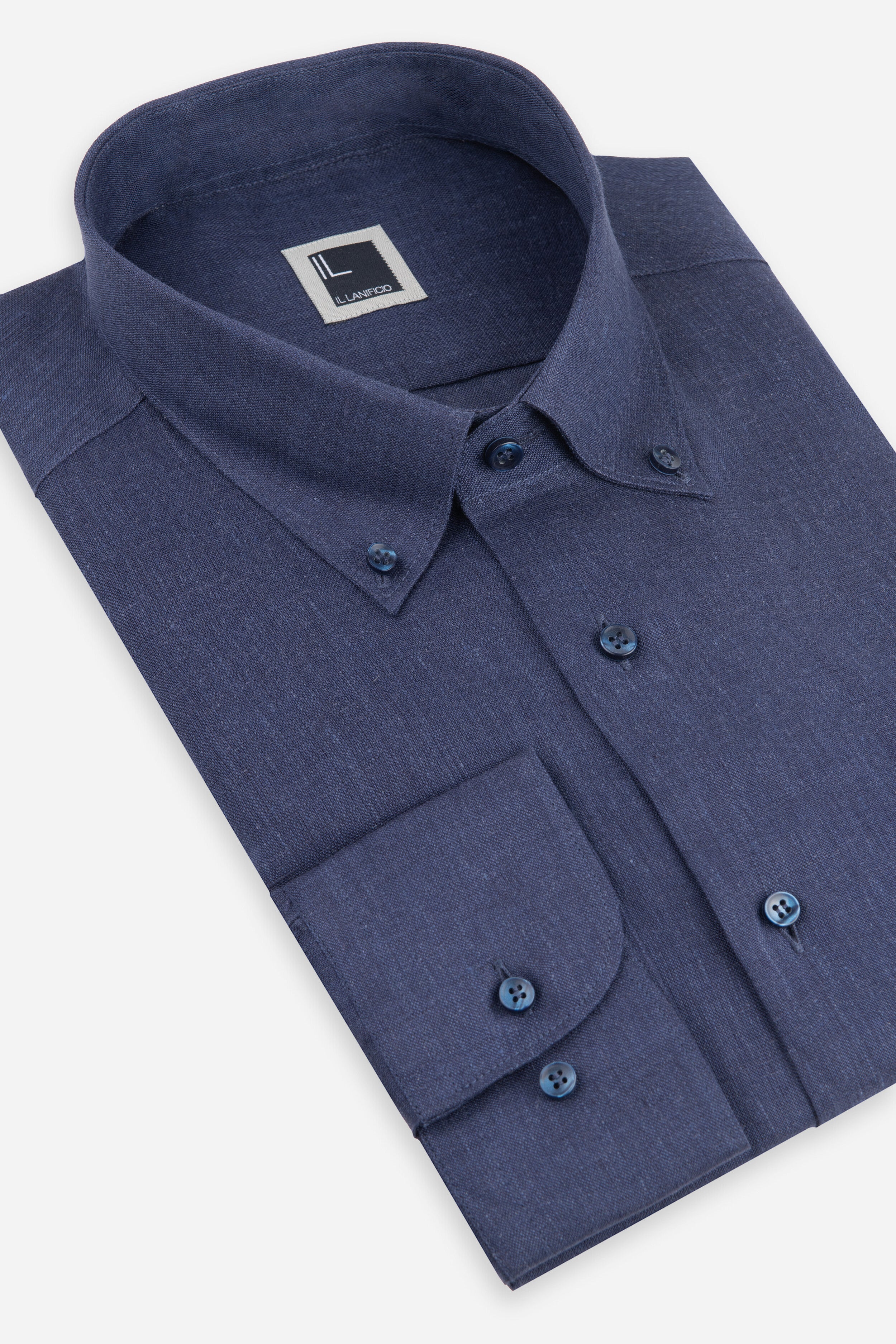 Camicia in lino regular fit - BLU