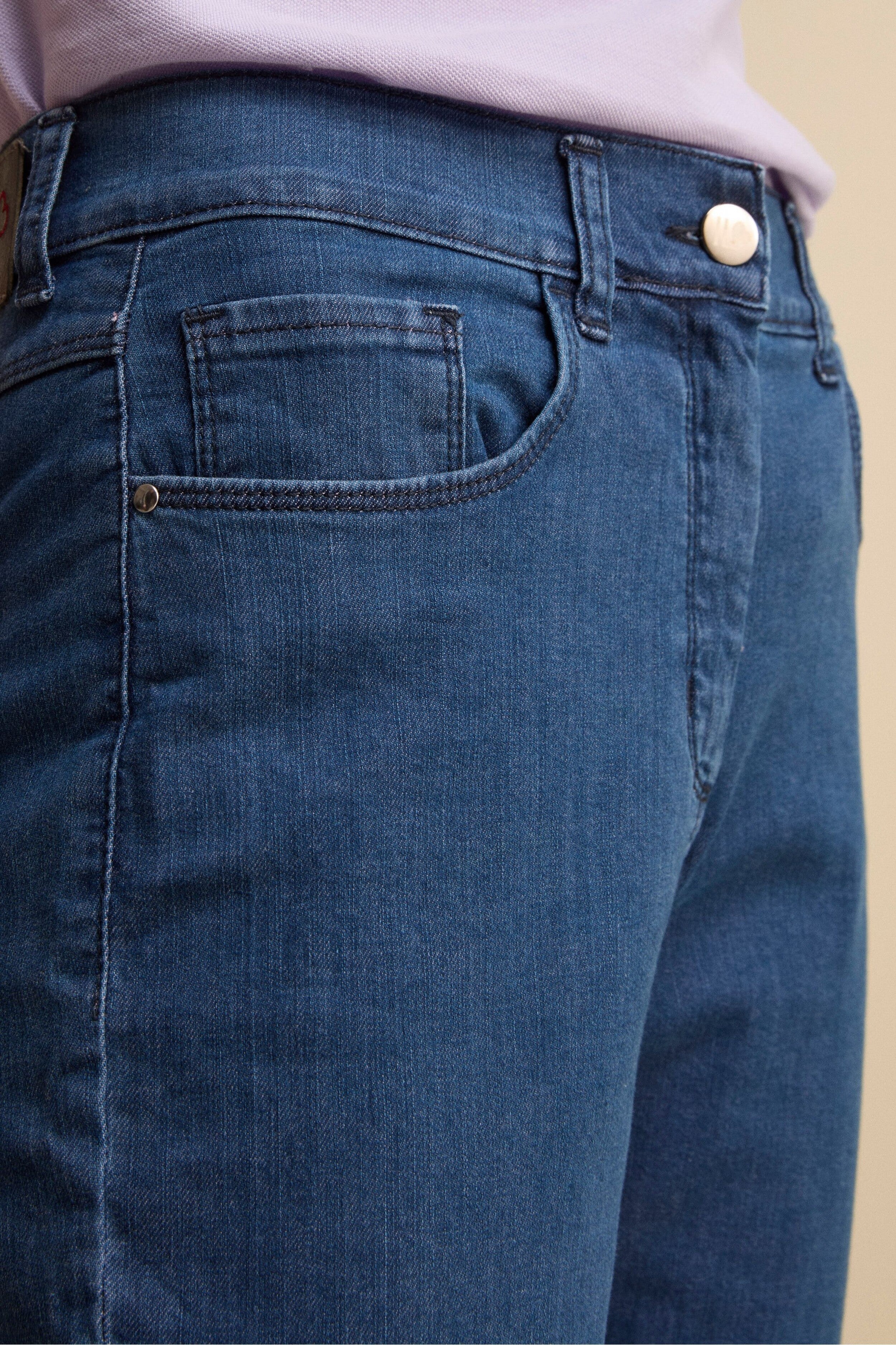 Jeans Straight Cinque Tasche in Cotone - DENIM