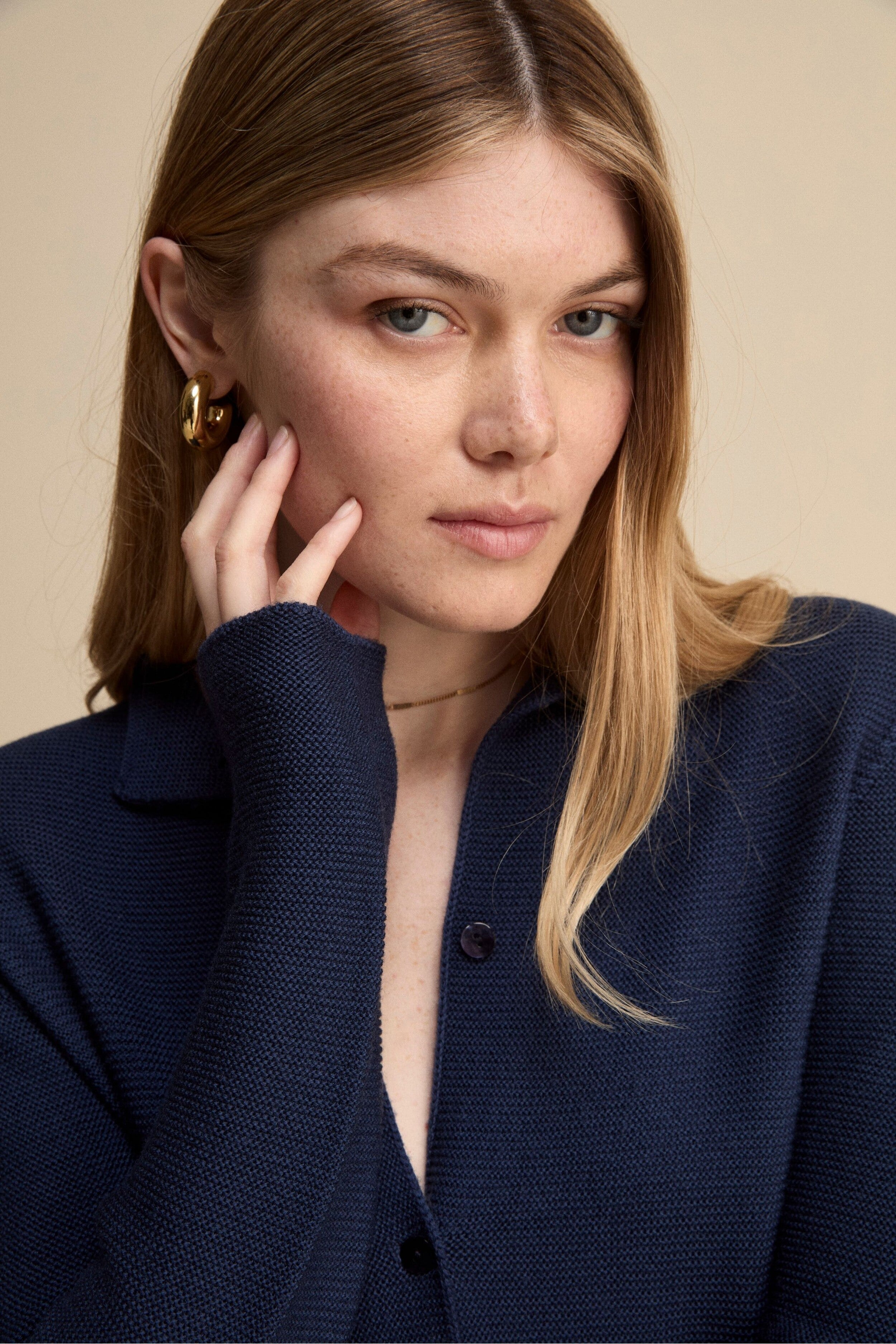 Cardigan corto in lana - BLU