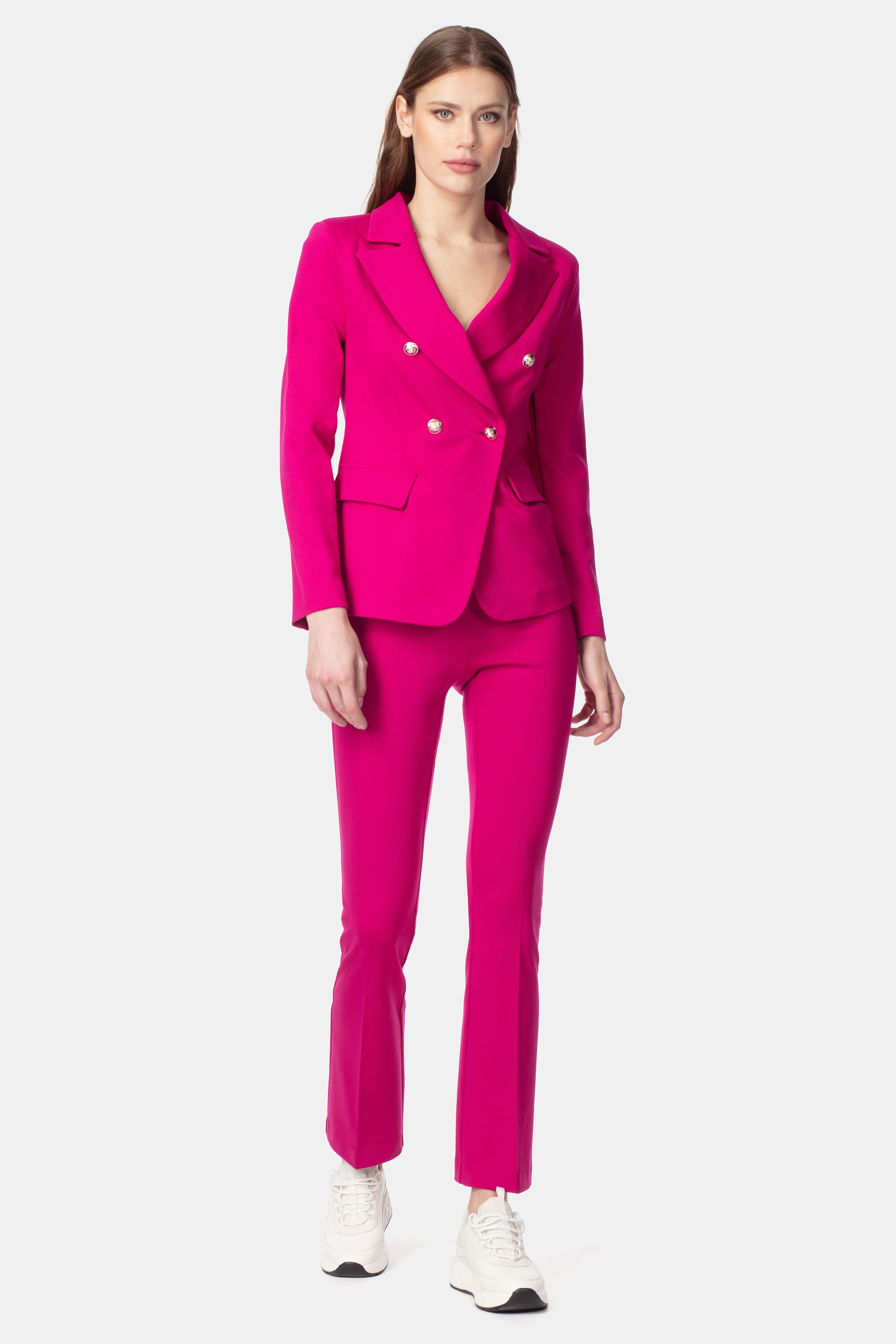 Pantaloni in jersey palazzo - FUXIA