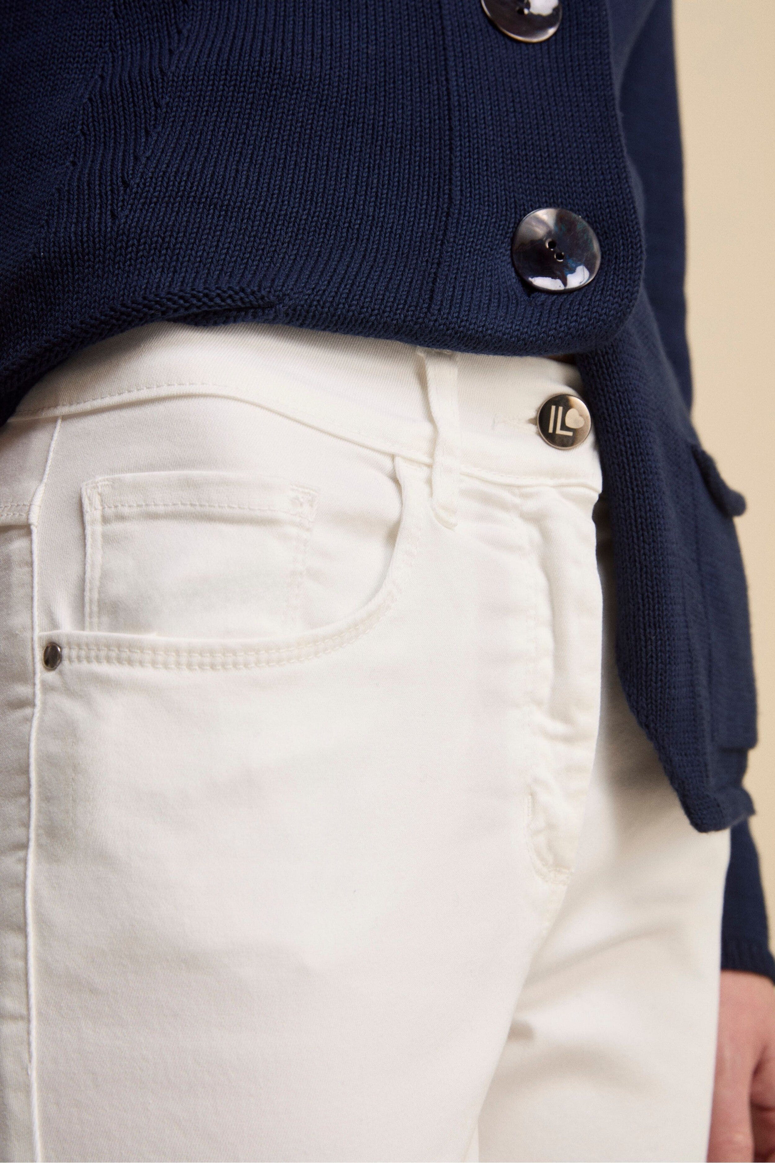 Pantalone Denim Cinque Tasche - DENIM BIANCO