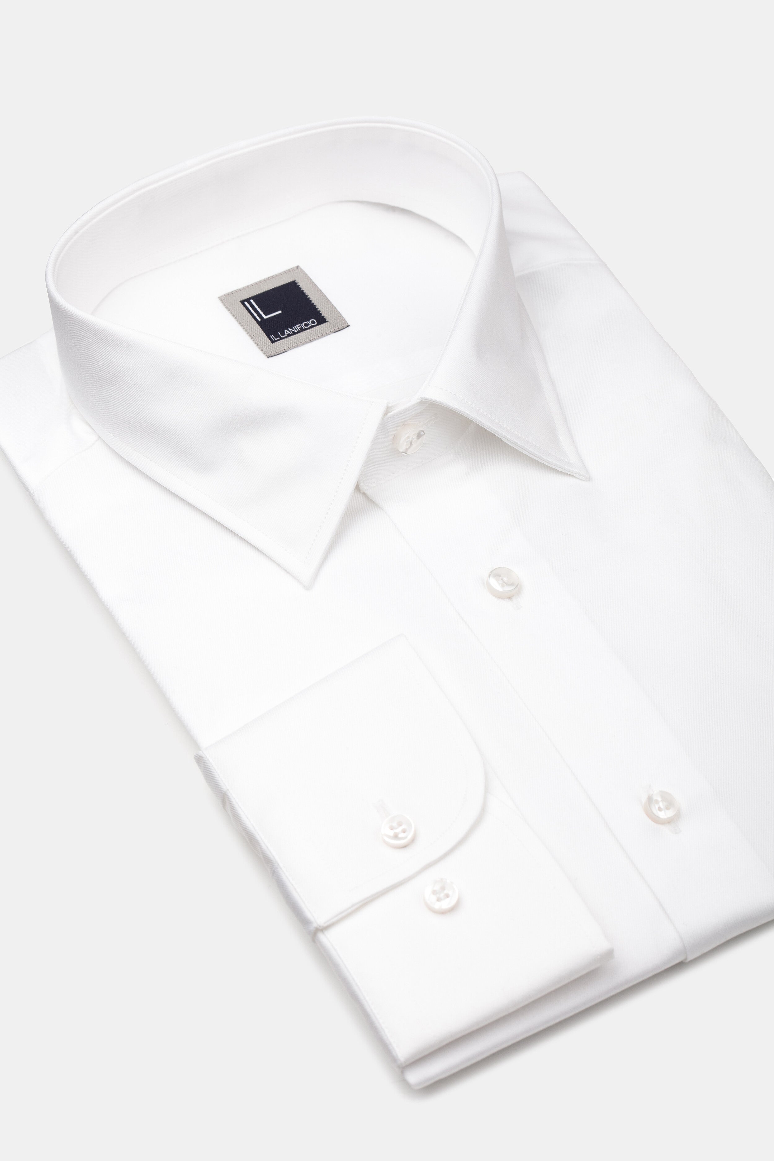 Camicia twill collo classico - BIANCO